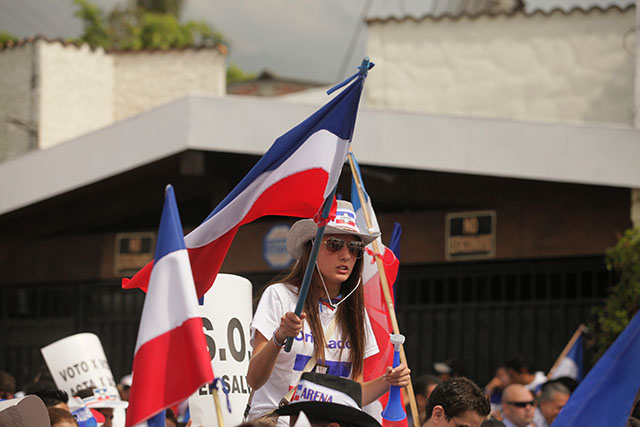 Manifestación del martes 11 de marzo convocada por los líderes de Arena para denunciar un fraude electoral y pedir la nulidad de las elecciones. Foto Mauro Arias