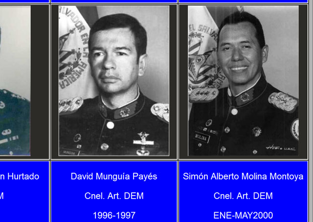 Fotos de directores de la escuela militar Capitan General Gerardo Barrios. Foto Defensa Nacional