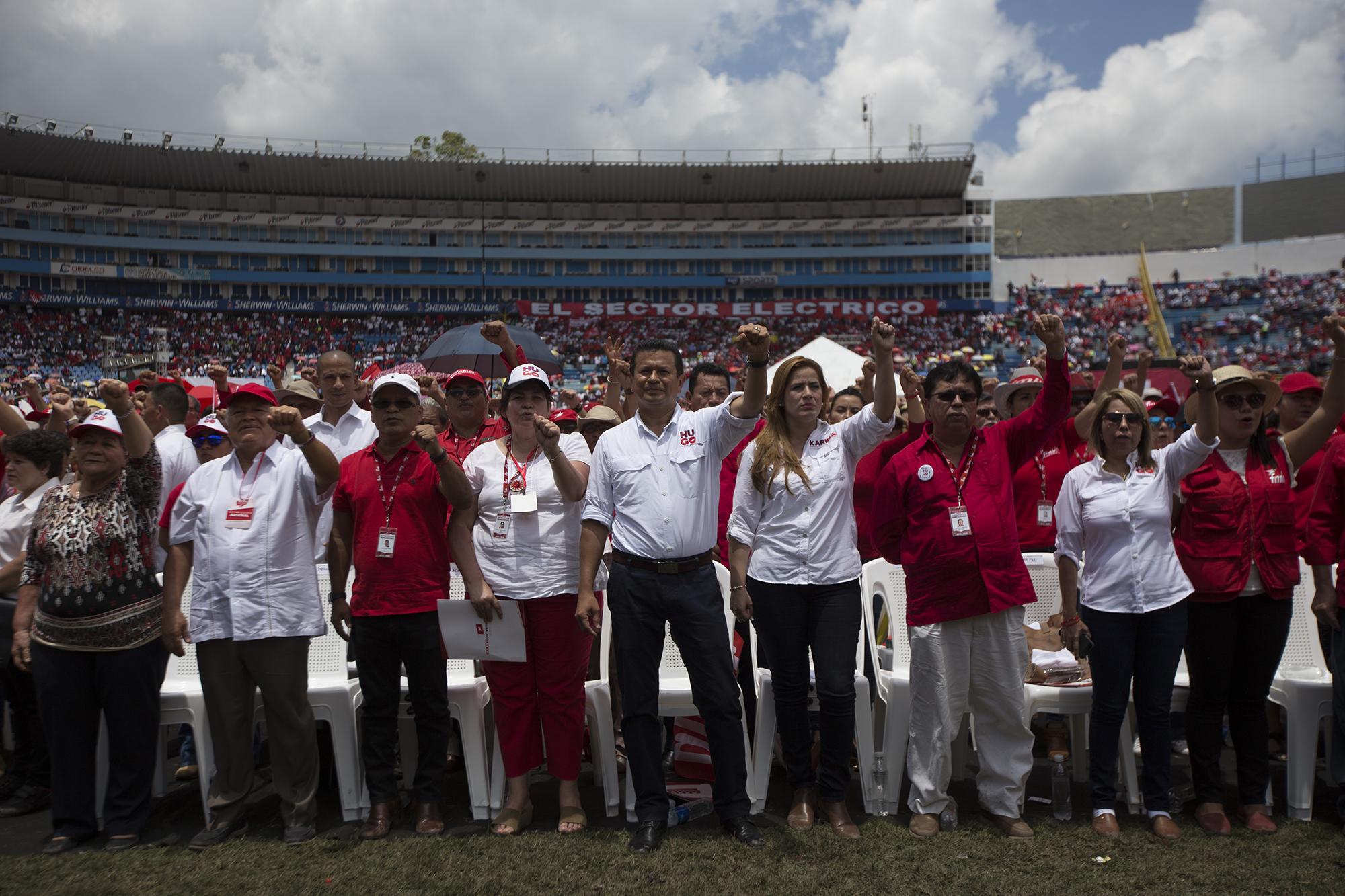 Dirigentes del FMLN durante la XXXVI conveción del partido. Foto Fred Ramos (El Faro).