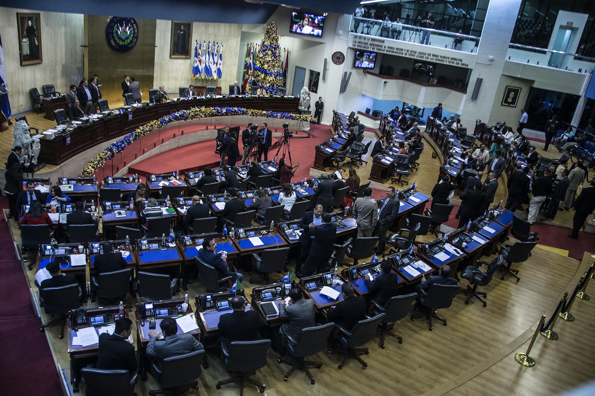 Vista del Salón Azul de la Asamblea Legislativa. Plenaria del 22 de diciembre de 2018. 