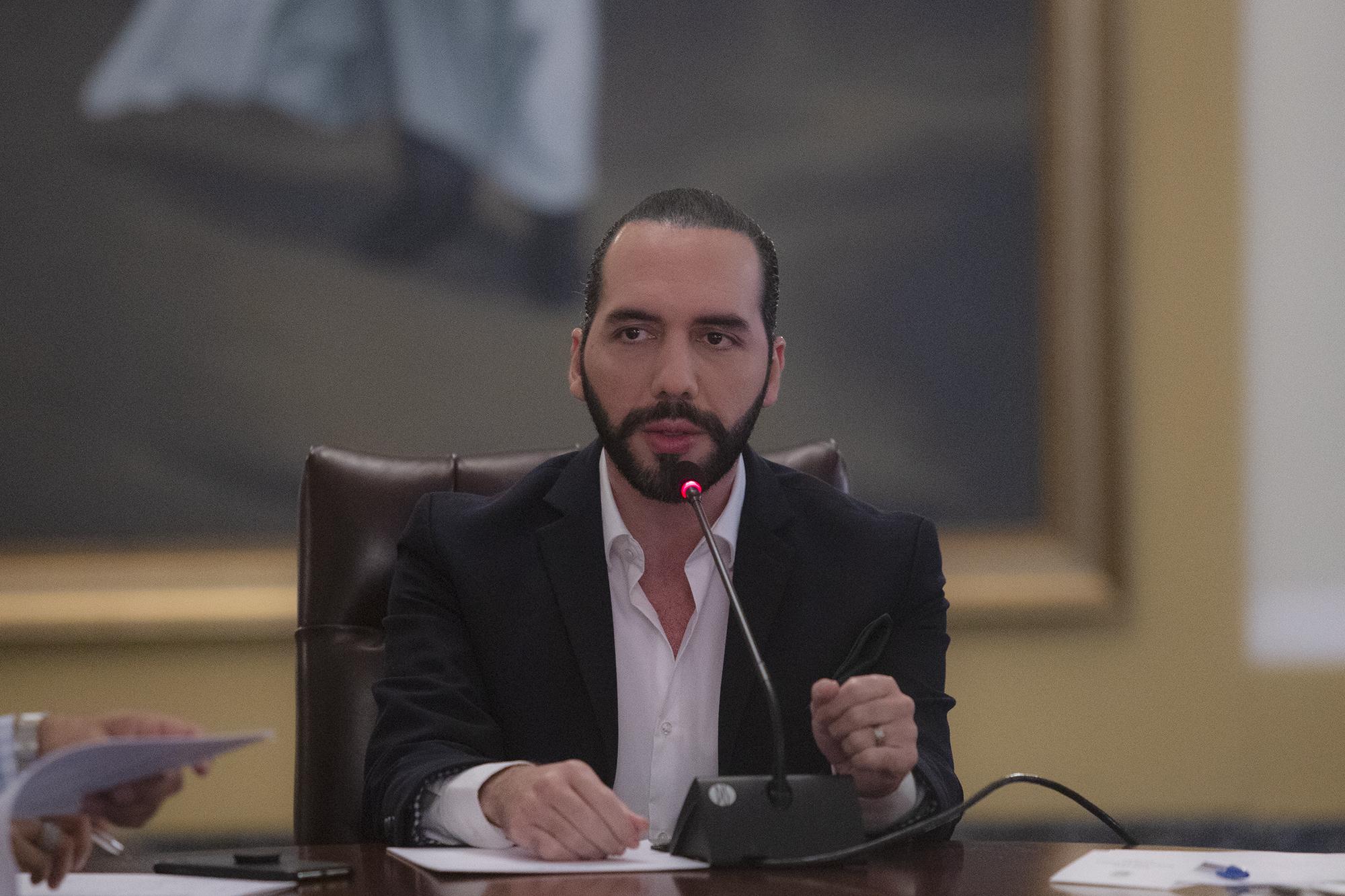 El presidente Nayib Bukele durante su primera reunión de consejo de ministros en Casa Presidencial. Foto: Carlos Barrera