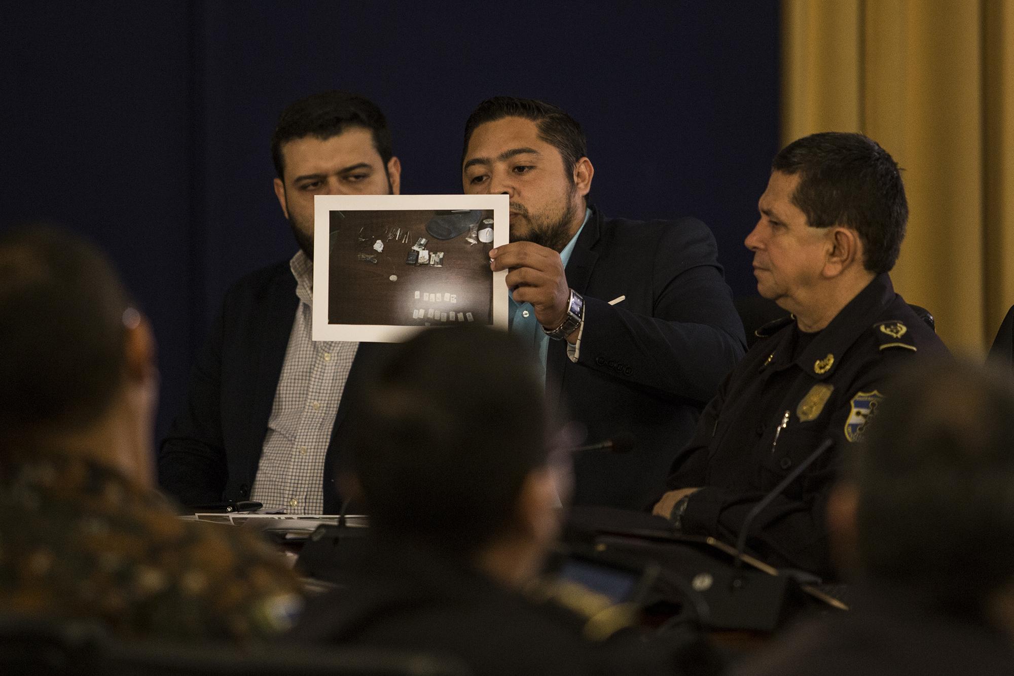 Osiris Luna, viceministro de Seguridad y director general de Centros Penales, durante conferencia del gabinete de Seguridad, realizado en la Casa Presidencial, en San Salvador, el 15 de julio de 2019. Foto de el Faro: Víctor Peña. 