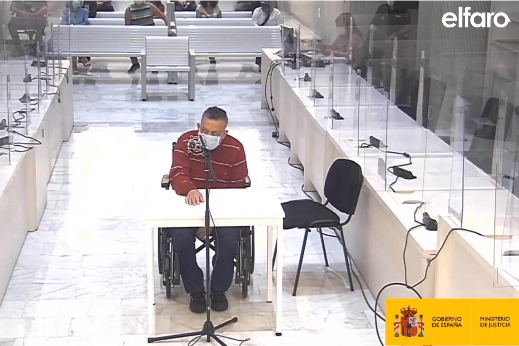 September 11, 2020. Photo from El Faro: from the Transmisión de la Audiencia Nacional Española.