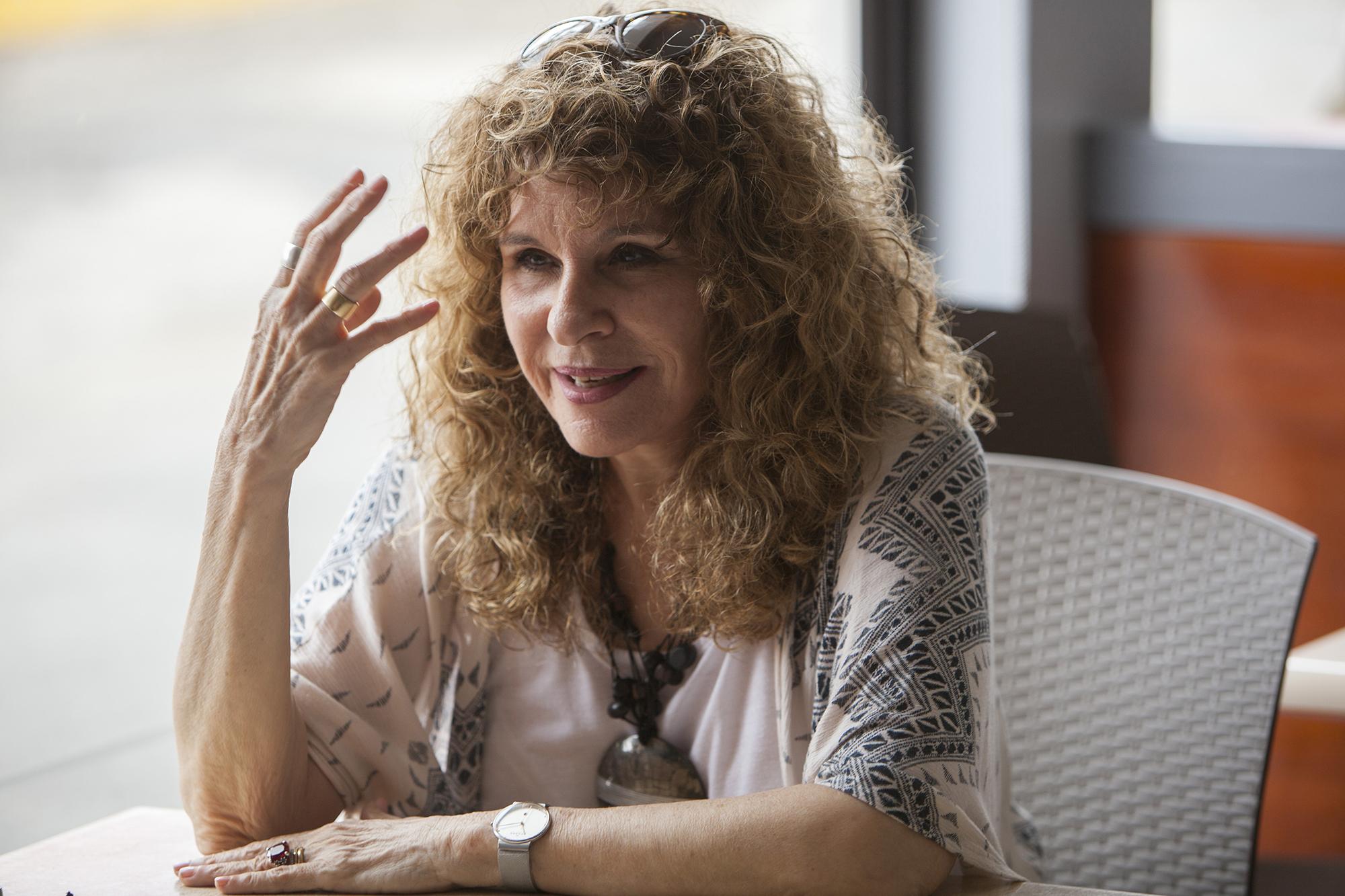 Nicaraguan author, novelist and poet Gioconda Belli speaks during an interview with AFP in Managua on August 23, 2016. - Belli referred to the upcoming November presidential elections in Nicaragua and about President Daniel Ortega and his wife Rosario Murillo. Belli was an active participant in the Sandinista struggle against the Somoza dictatorship. She has left the FSLN and is now a major critic of the Ortega government. (Photo by Alfredo Zuniga / AFP)