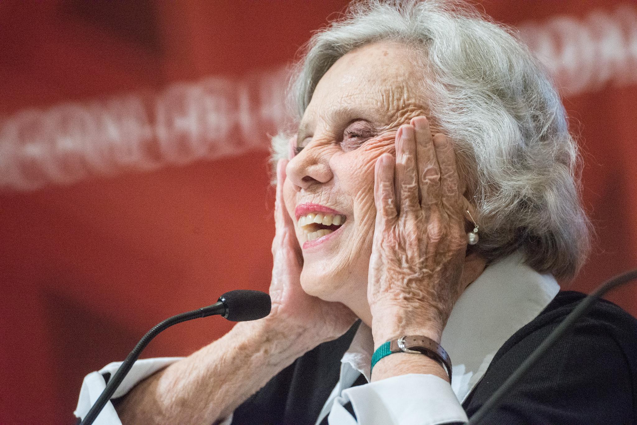 En la presentacion del libro Dos veces única , de Elena Poniatowska Amor. En la Feria Internacional del Libro de Guadalajara 2015 / Foto de Pedro Andrés ©FIL