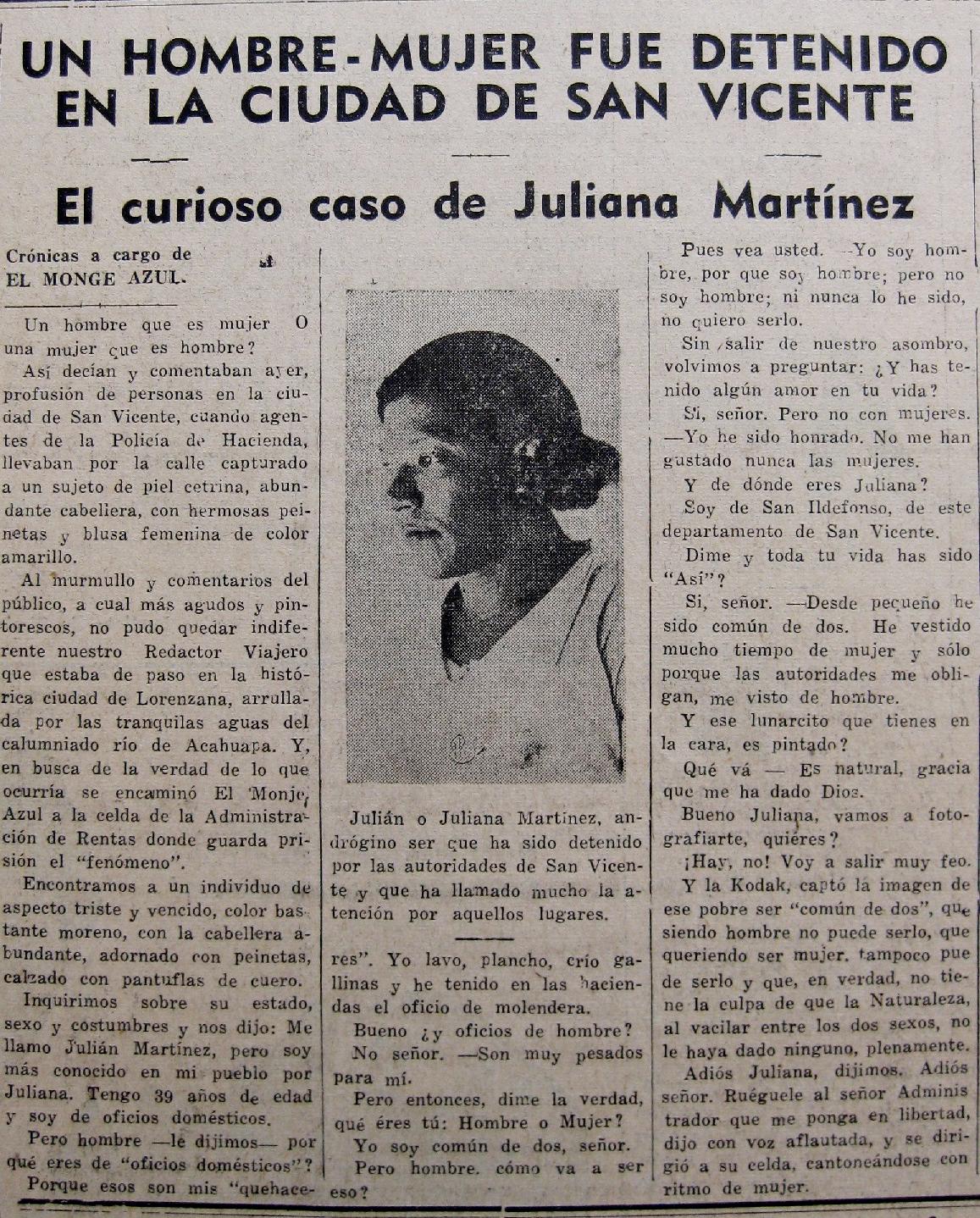 Juliana Martínez, una mujer salvadoreña trans originaria de San Ildefonso, San Vicente. 