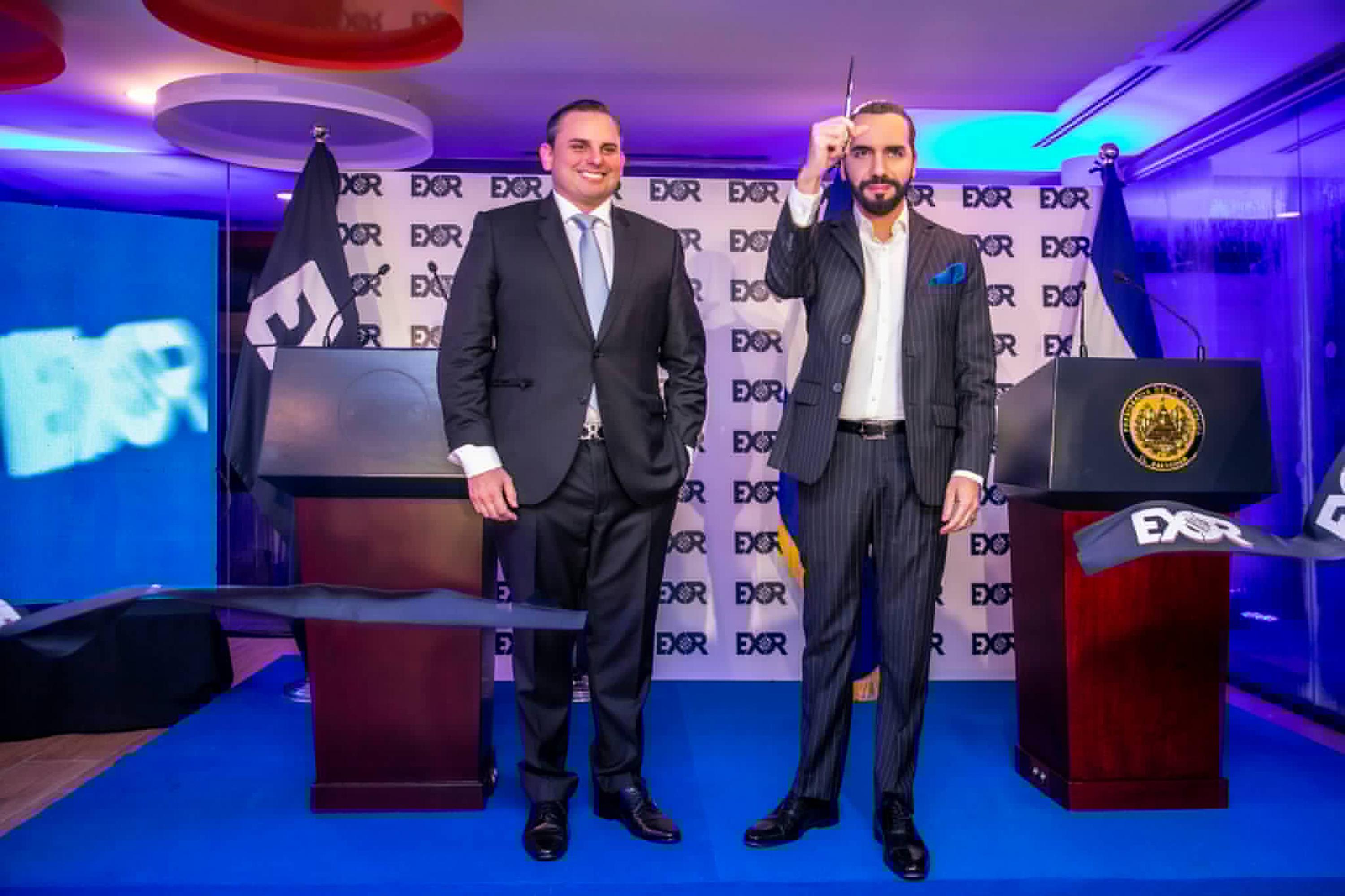 El 30 de octubre de 2021, el presidente Nayib Bukele acompañó la inauguración de las oficinas de Exor Latam en El Salvador. Fotografía, Casa Presidencial.