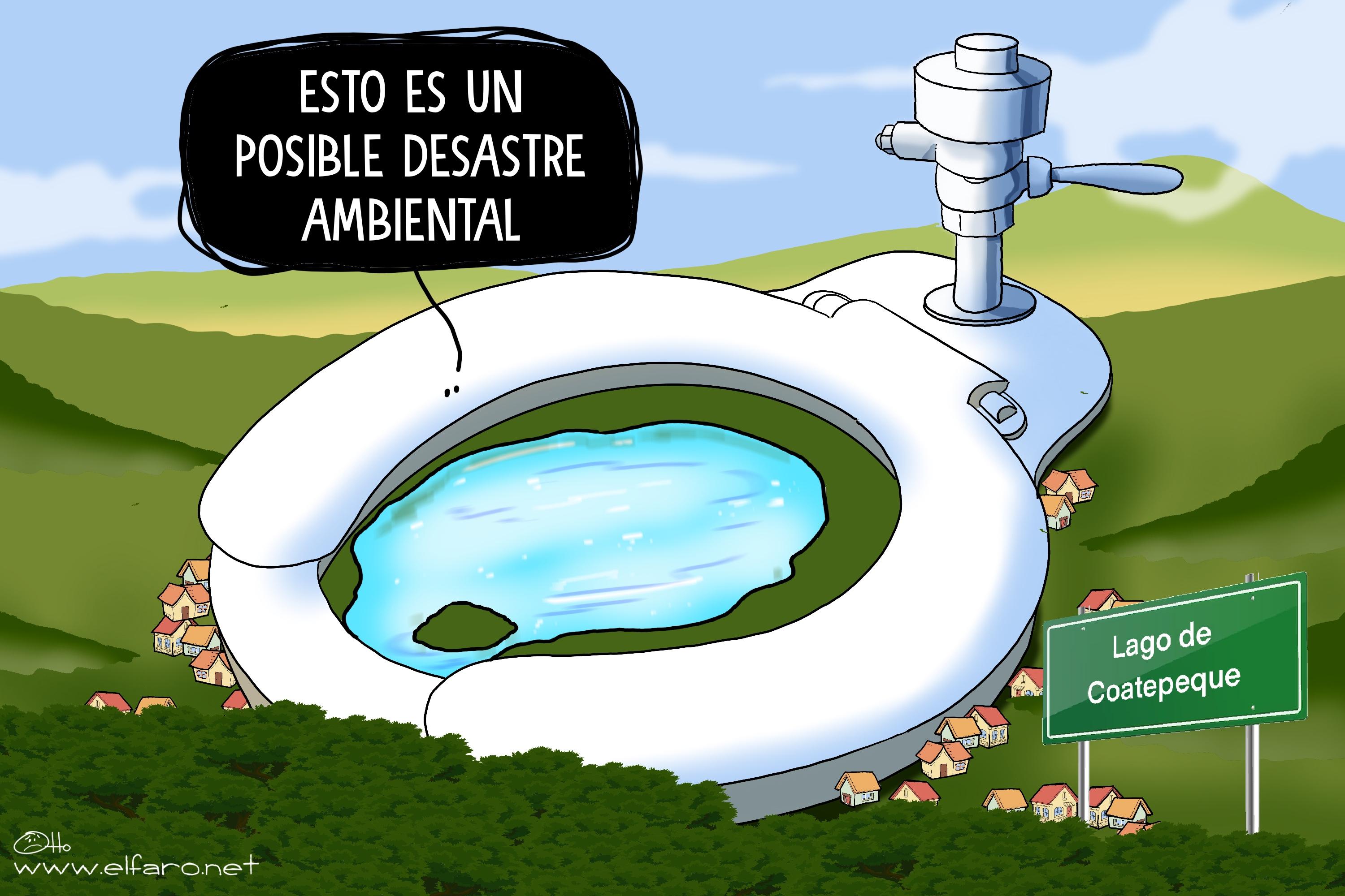 La mirada de Otto ante la contaminación del lago de Coatepeque.