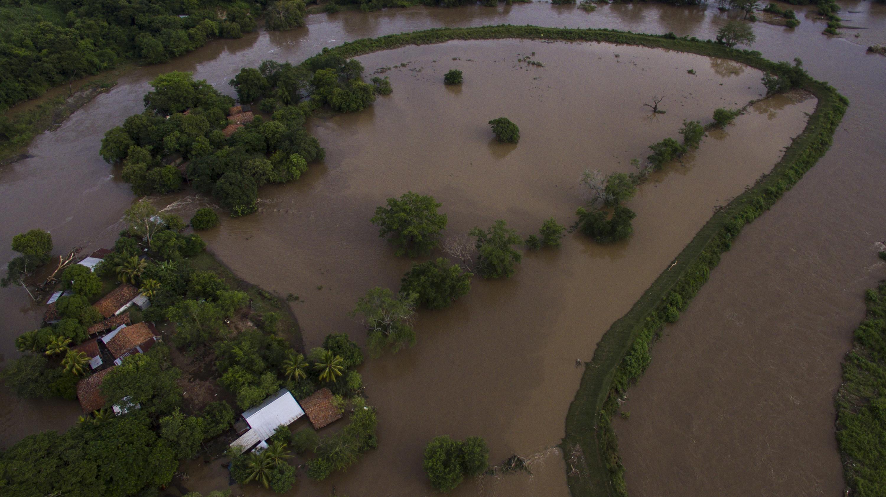 El caserío Santa Fidelia se inundó por el desborde del río Grande de San Miguel. Sus habitantes buscaron un refugio la madrugada del 10 de octubre, cuando el agua llegó hasta el techo de las viviendas. El agua también bloqueó el paso de la carretera del Litoral y el viento derribó un árbol que bloqueó el acceso hacia San Miguel. Diez días después, la comunidad sigue desalojando los escombros de sus pertenencias atrapadas entre el lodo.