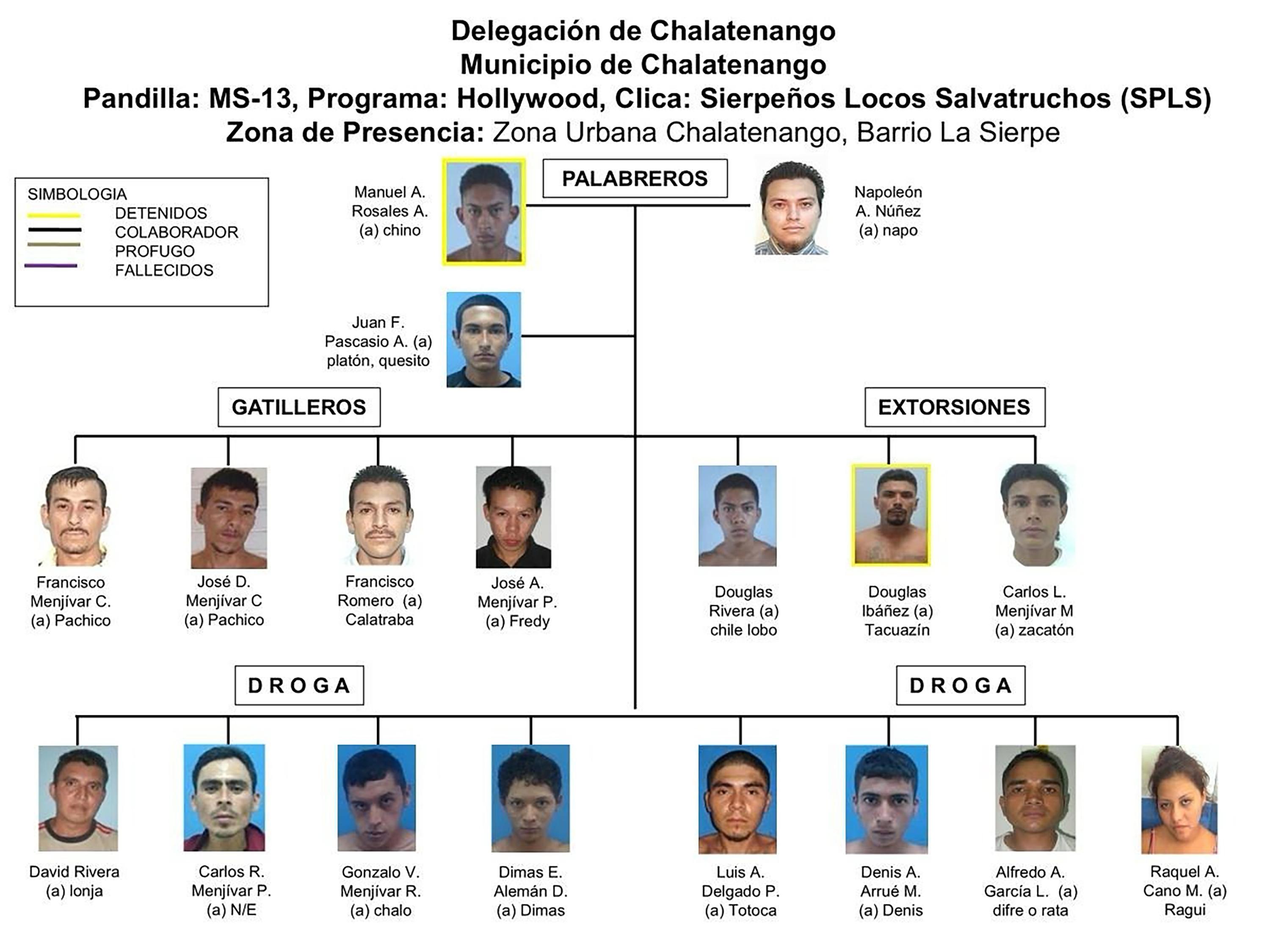 La Policía hizo una decena de investigaciones contra la clica Sierpeños Locos Salvatruchos, entre 2017 y 2022, según documentos de la filtración Guacamaya Leaks. En ninguno de los documentos y cientos de fichas hay referencias a Nelson.