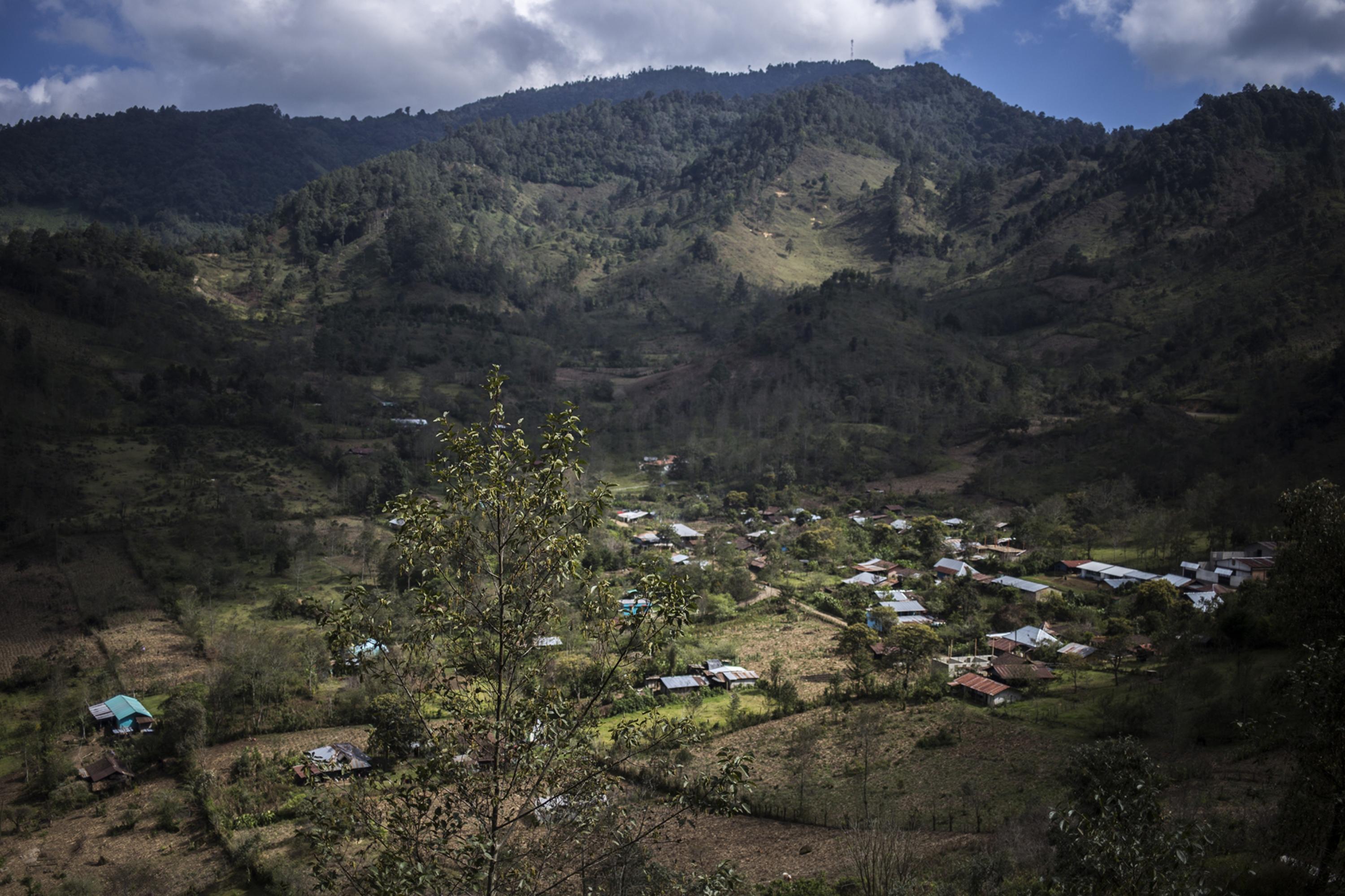 View of the hamlet of Cocop in the municipality of Nebaj. Here 77 people were murdered in the hands of the military on Apr. 16, 1981, in one of the first massacres in the Ixil region during the Guatemalan internal armed conflict. Photo Víctor Peña