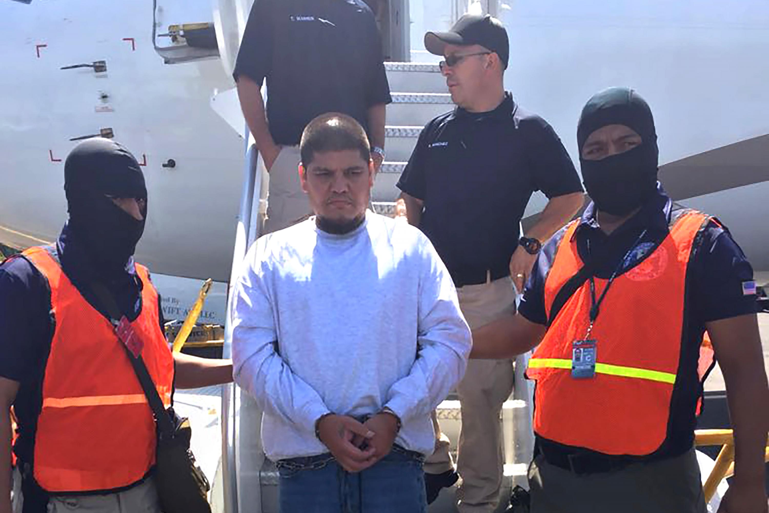 On July 25, 2017, Greñas was deported from California to El Salvador. In this image, he arrives in San Salvador.