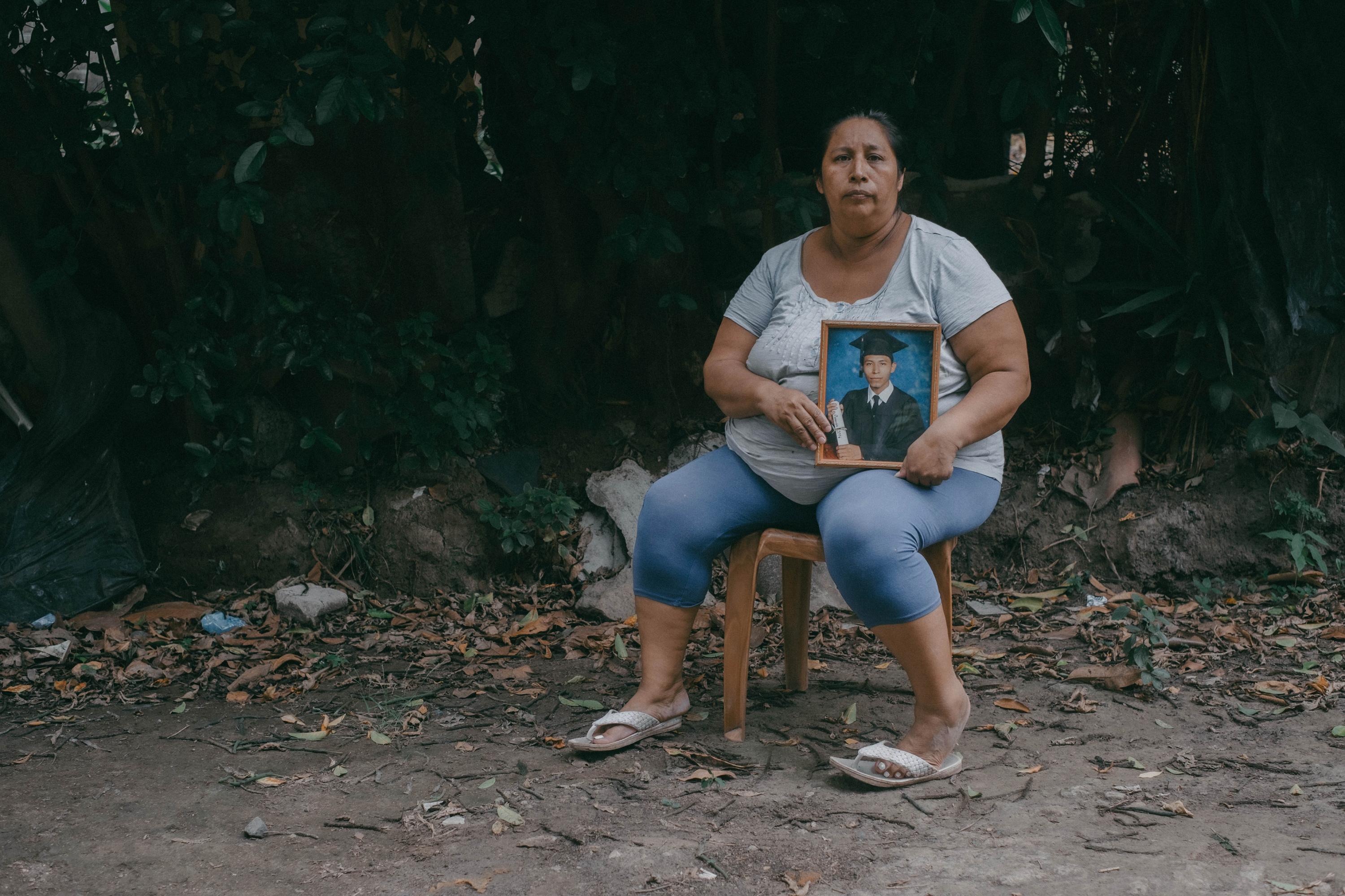María Maradiaga, 45, lives in the canton of El Botoncillal, miles west of San Salvador in the municipality of Colón. On Apr. 18, 2022, María was at home with her children when a patrol car pulled up and several police officers ordered all the men to come outside. Her two sons were taken away. The younger, Christian, was released hours later after the police recognized his intellectual disability. The other son, Manuel, was sent to Mariona Prison, where he spent 20 days and was released after the authorities determined that he had no criminal record and was not a gang member. A year later, on Apr. 5, 2023, following the murder of a bus service owner in El Botoncillal, the police rearrested several people who had been previously detained by the regime, including Manuel. After 13 months, Manuel is still in Mariona. His family no longer eats meat; María takes care of two elderly women Monday through Friday, earning five dollars a day to buy beans, rice and sometimes eggs. In 2019, she and Manuel, who was 25 years old at the time, voted for Nayib Bukele. “In the last elections, I didn’t vote for him again. He left us without the person who put food on our table. We stopped buying food so we could pay for the $80 package we have to assemble every two months to deliver to my son. Bukele plunged us into poverty,” Maria says. Since 2019, more than 210,000 Salvadorans have fallen into extreme poverty and almost one million are on the brink of starvation. Photo by Carlos Barrera.