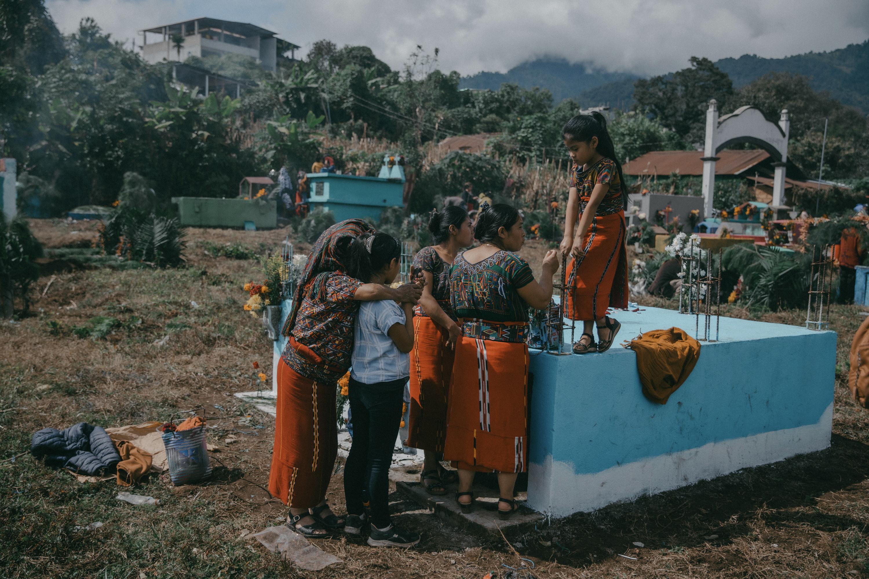 Residents of Tzalbal, one of the Ixil villages attacked by the Guatemalan Army during the internal armed conflict, commemorate All Saints Day at their local cemetery on Nov. 1, 2024. Photo Carlos Barrera