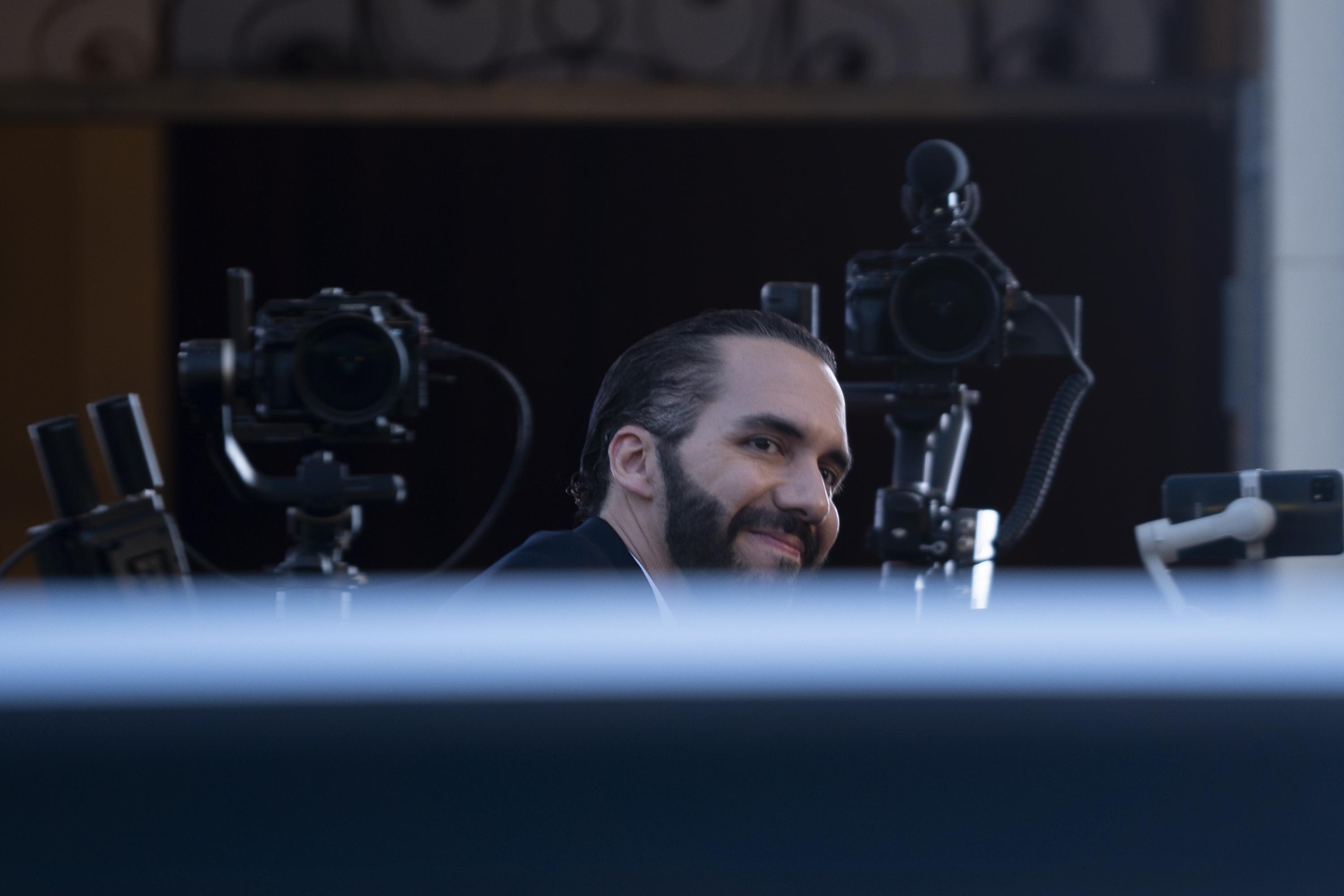 The Supreme Electoral Tribunal of El Salvador issued Nayib Bukele his credentials as president-elect on Feb. 29, 2024, after he violated the constitution in running for reelection. Bukele then greeted a swooning crowd outside the National Theater in the Historic Center of San Salvador. Photo Víctor Peña