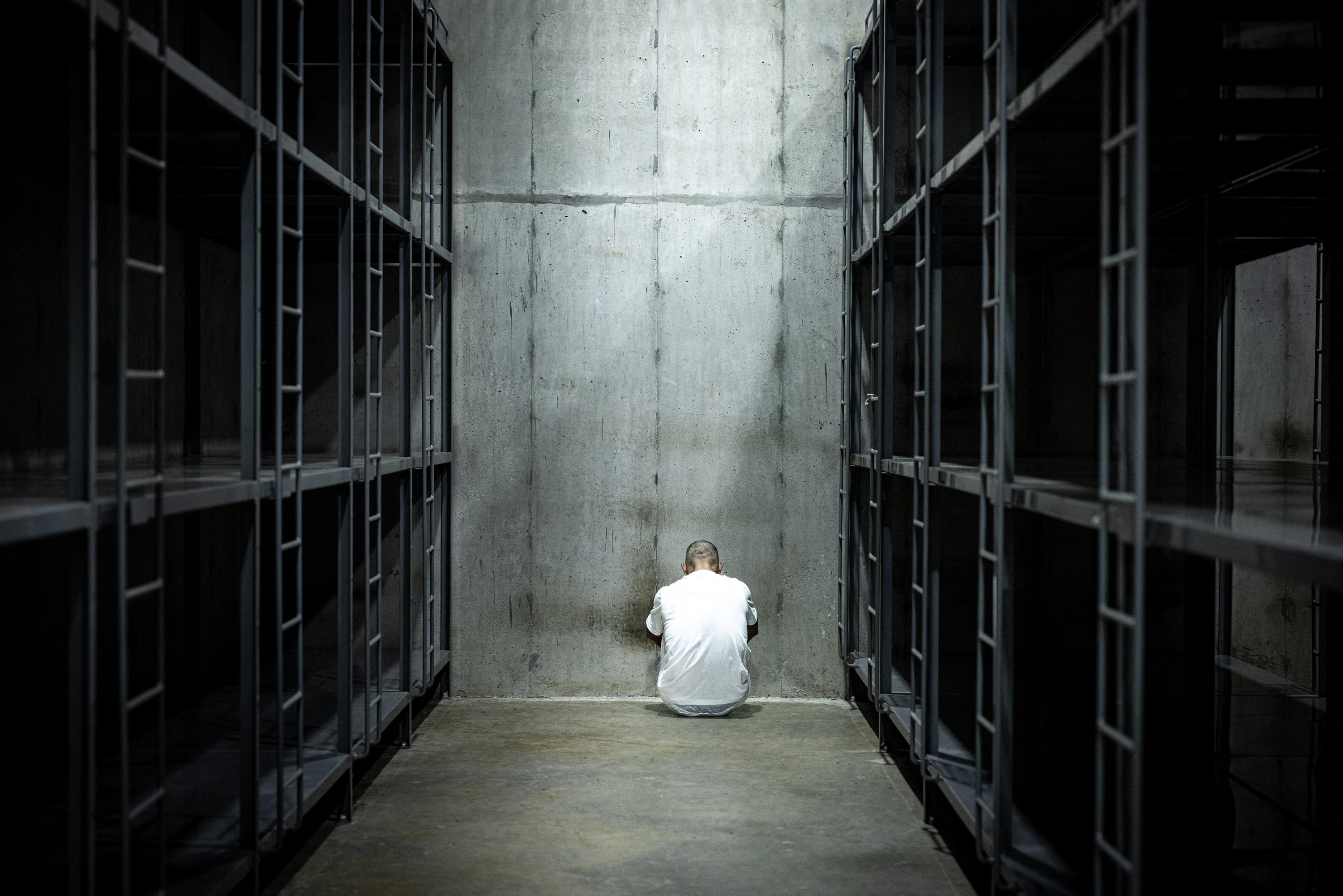 According to the Salvadoran government, this photo is of a Venezuelan man rendered to El Salvador and imprisoned in the CECOT megaprison in Tecoluca, San Vicente, El Salvador. Photo: Press Secretariat of the Presidency of El Salvador.
