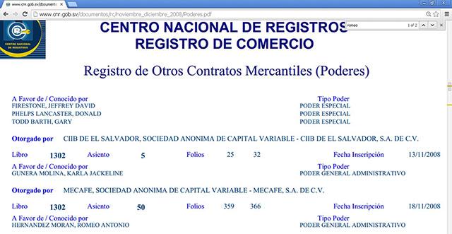 Romeo Antonio Hernández Morán, empleado de Mecafé, es una de las siete personas de confianza de Miguel Meléndez que fue nombrado en empresas de CEL.