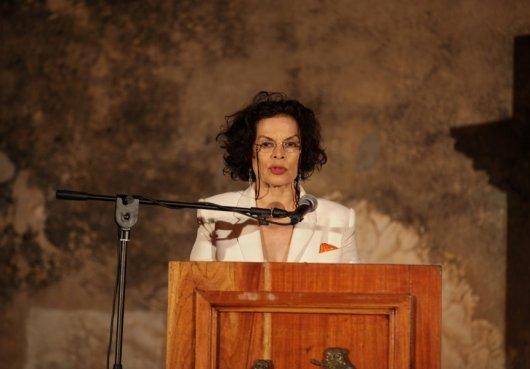 Bianca Jagger durante la inauguración del Festival Internacional de Poesía de Granada, en Nicaragua. Foto: Confidencial.