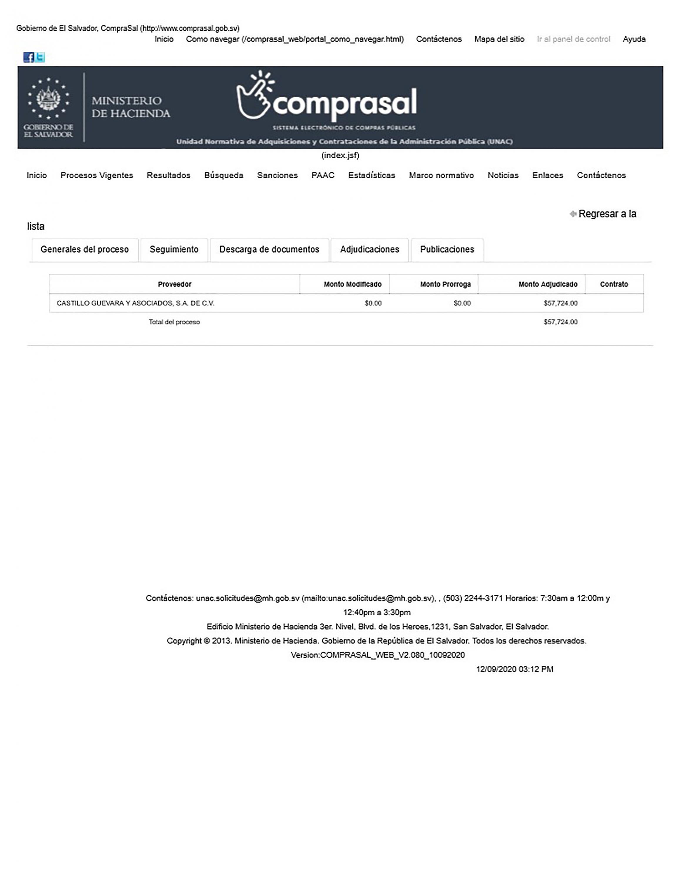 Compra de cestas de alimentos a la empresa Castillo Guevara y Asociados, autorizada por la municipalidad de Nuevo Cuscatlán, cuando Nayib Bukele era alcalde.