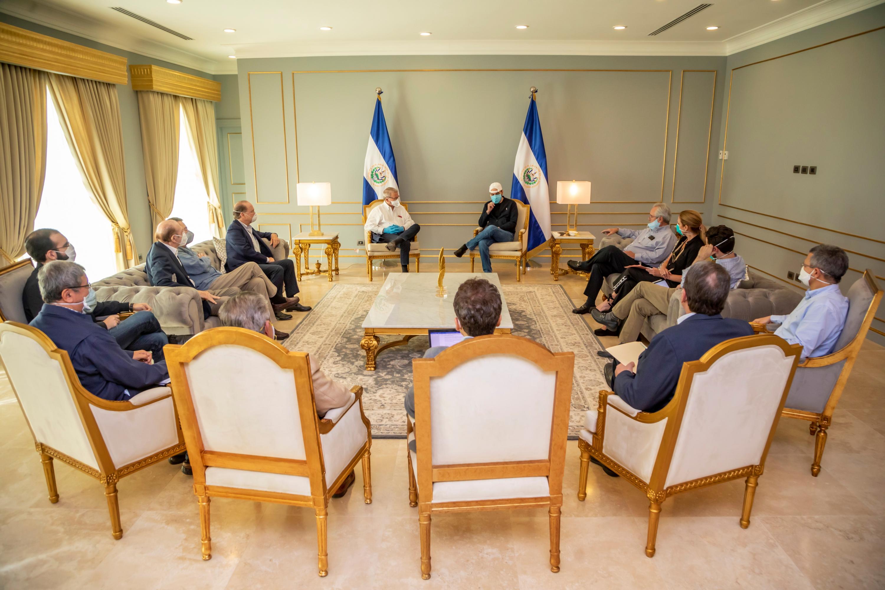 Reunión entre empresarios y el presidente Nayib Bukele. Lunes 18 de mayo. Cortesía Presidencia. 