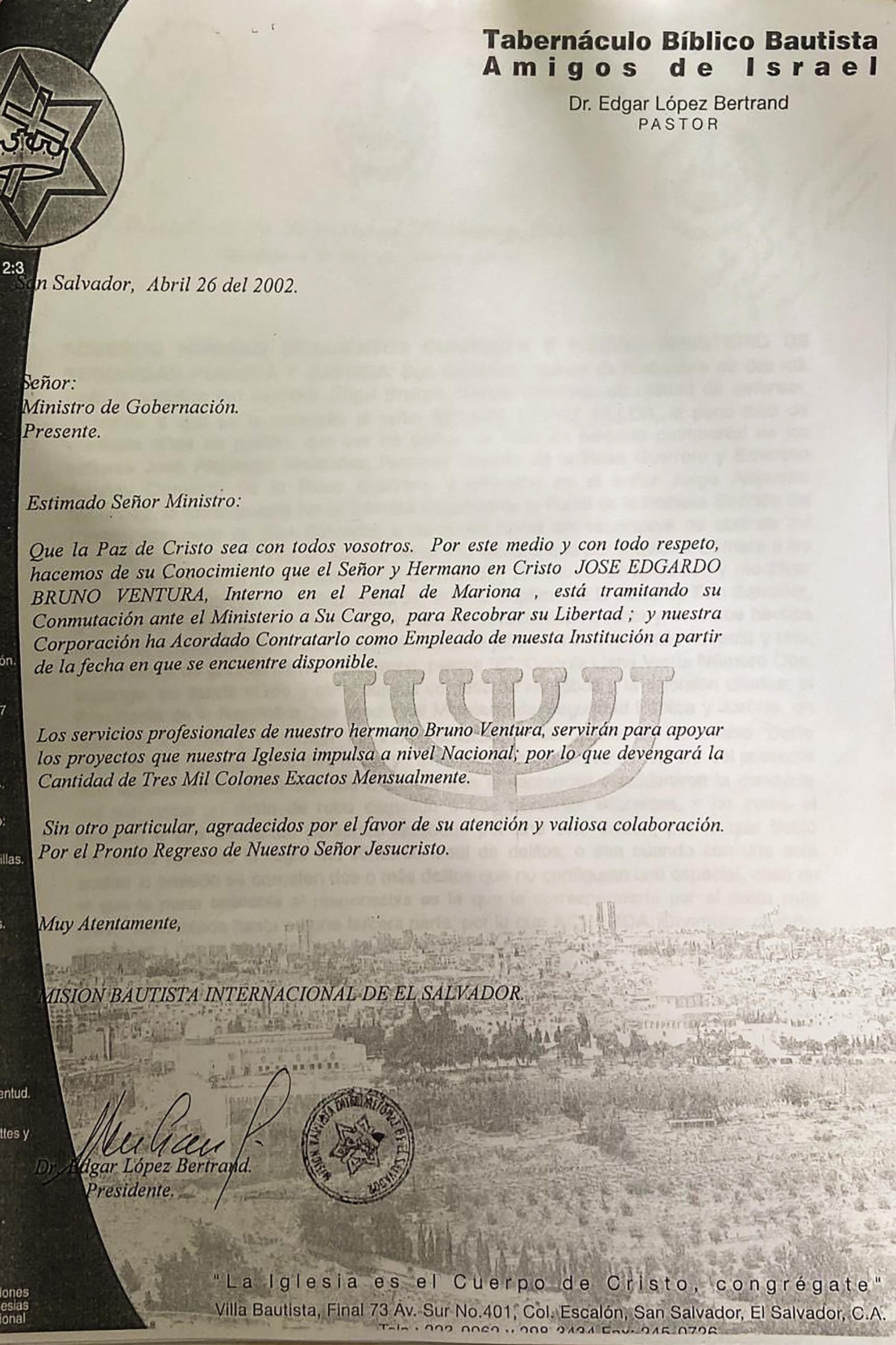 De los 30 años de prisión a los que fue condenado, Bruno sólo cumplió 13. Su abogada consiguió que se le conmutara la pena y en su alegato mostró una carta escrita por el Hermano Toby, pastor general del Tabernáculo Bíblico, donde se comprometía a darle trabajo si se le dejaba en libertad.