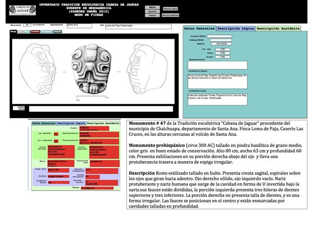 Detalles técnicos del monumento #47 de la Tradición Cabezas de Jaguar. / De la investigación del arqueólogo Federico Paredes.