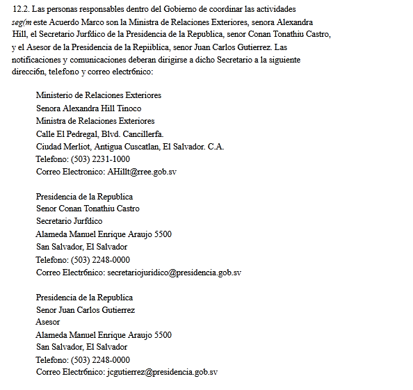 En el Acuerdo Marco para crear la Cicíes, el gobierno nombró a Juan Carlos Gutiérrez como uno de los interlocutores con la OEA para el establecimiento de la comisión. 