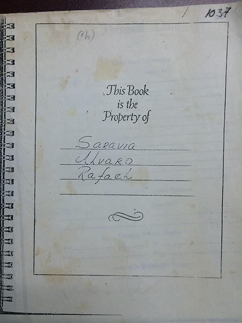  Agenda del capitán Álvaro Saravia, decomisada el ocho de mayo de 1980, en una finca de Santa Tecla. La agenda original desapareció. El juez del caso Romero recibió esta fotocopia de la agenda nueve años después del decomiso.