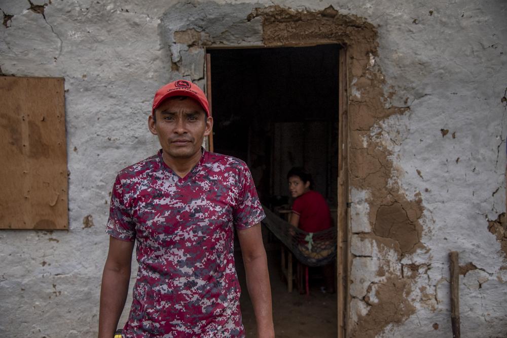 Hector’s mud home, the only mud house in the community. 