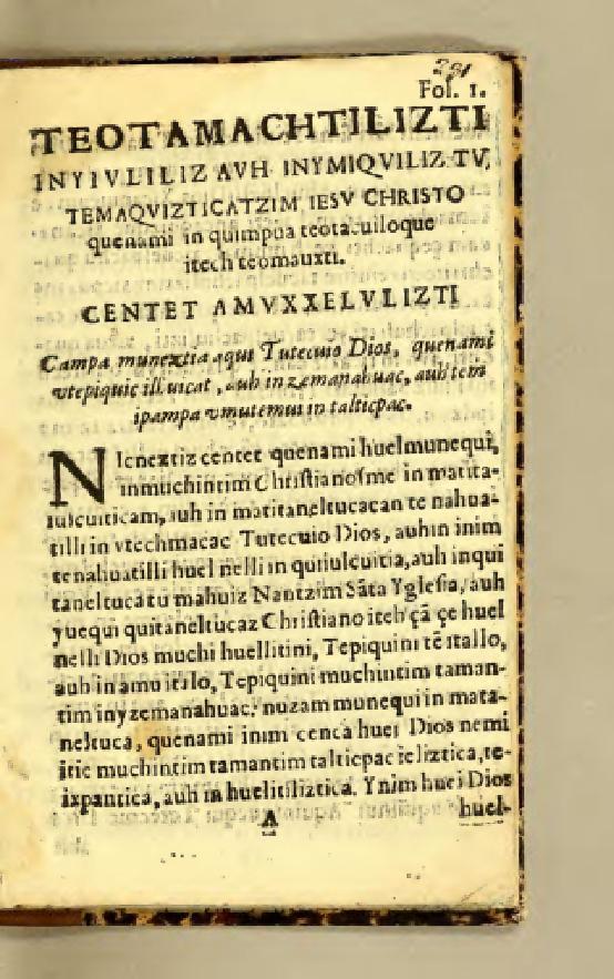 Extracto de Teomachtilizti o Divina enseñanza, donde se explica la estratificación social del náhuatl. 