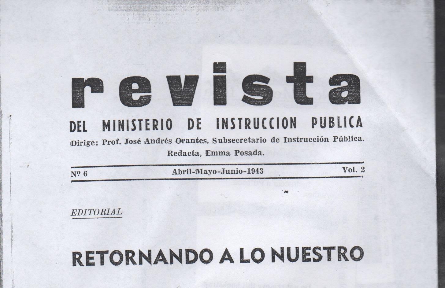 Portada de la Revista del Ministerio de Instrucción Pública. 