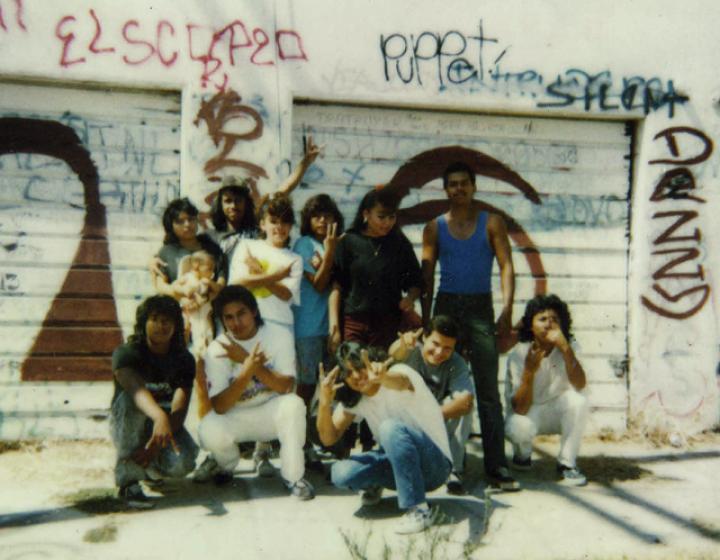 Miembros de la clica Western Locos de la Mara Salvatrucha Stoners a mediados de los 80 en Los Ángeles. Uno de ellos, el Puppet, regresó años después a El Salvador y vivió en la colonia Amatepec de San Salvador, donde murió asesinado.