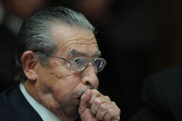 El general Ríos Montt en el primer día de su juicio. Foto archivo El Faro﻿.