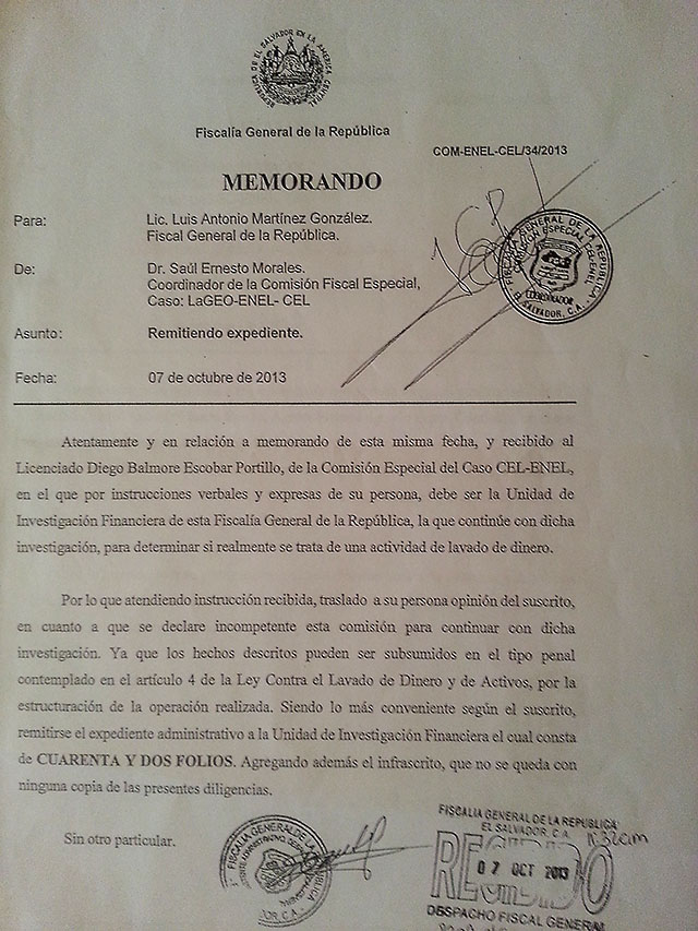 Documento Luis Martínez, Francisco Flores, Estados Unidos, corrupción