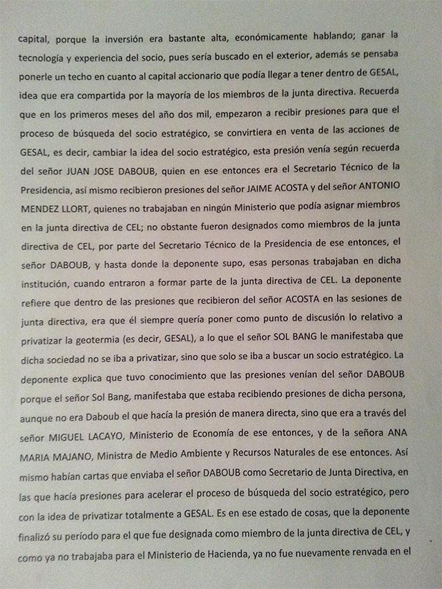 Documento Luis Martínez, Francisco Flores, Estados Unidos, corrupción
