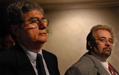 Luis Lagos, junto a Gerardo Cáceres en el ENADE 2009. Foto Archivo