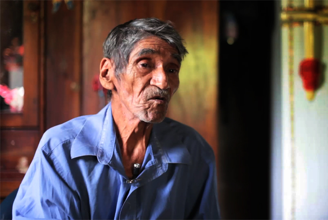 Sotero Guevara hoy tiene 73 años y vive en la comunidad Quebracho junto a su segunda esposa.