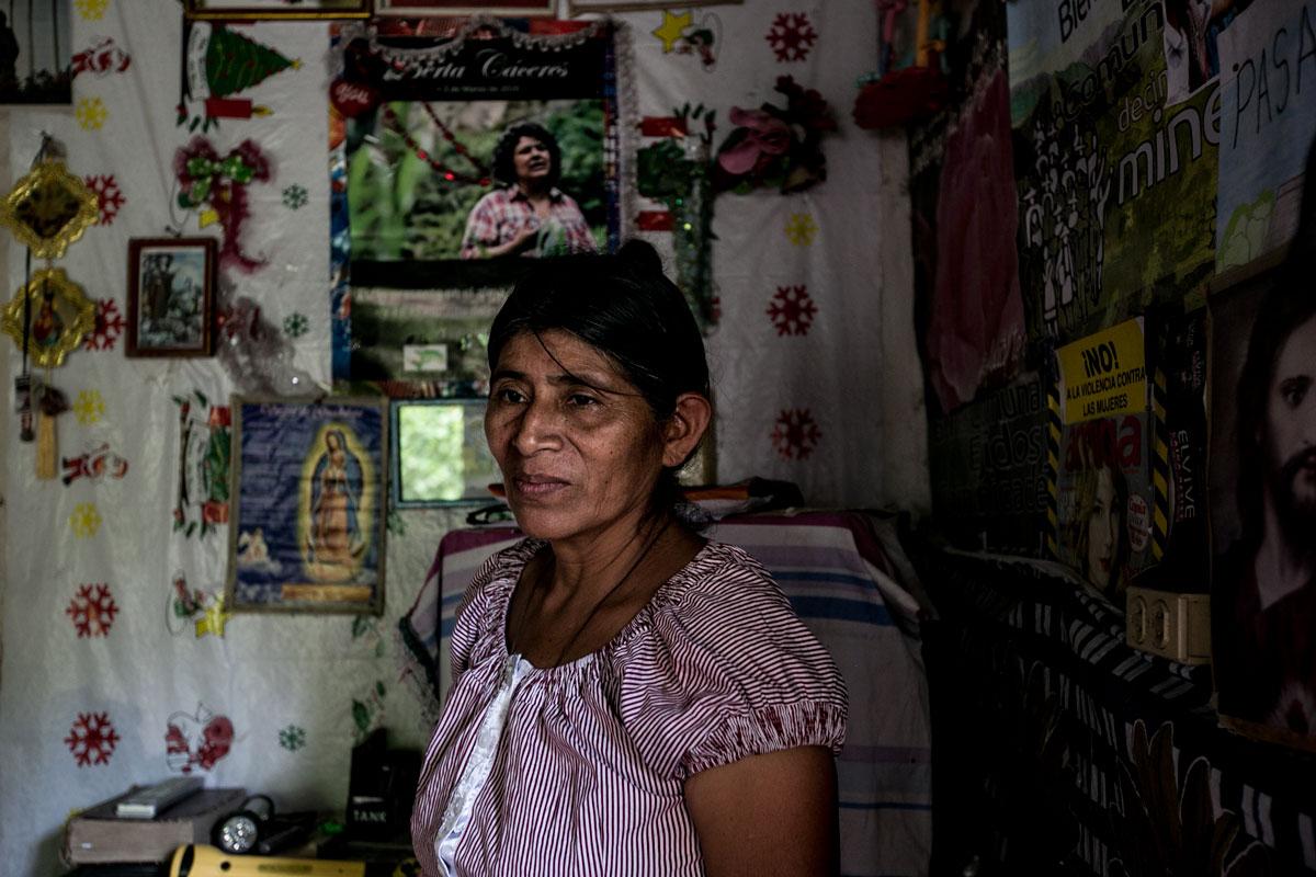 Mercedes Pérez in her house in Río Blanco, Intibucá. Pérez is a community leader and an active member of COPINH, the organization Berta Cáceres directed. She promises to do everything in her power to stop Agua Zarca, the hydroelectric project on the Gualcarque River.