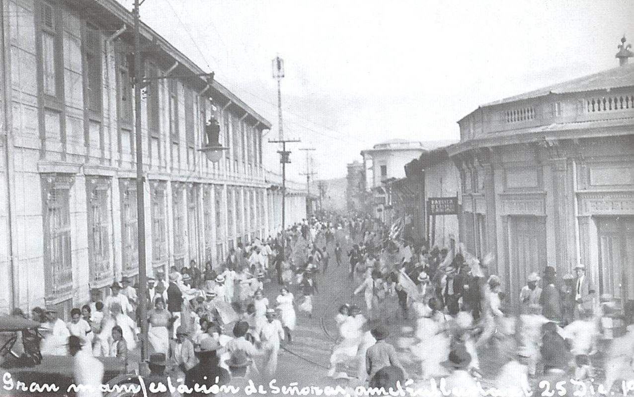El día de navidad de 1922 el gobierno de Jorge Meléndez atacó con lujo de violencia una manifestación de mujeres que apoyaban la candidatura presidencial de Miguel Tomás Molina.
