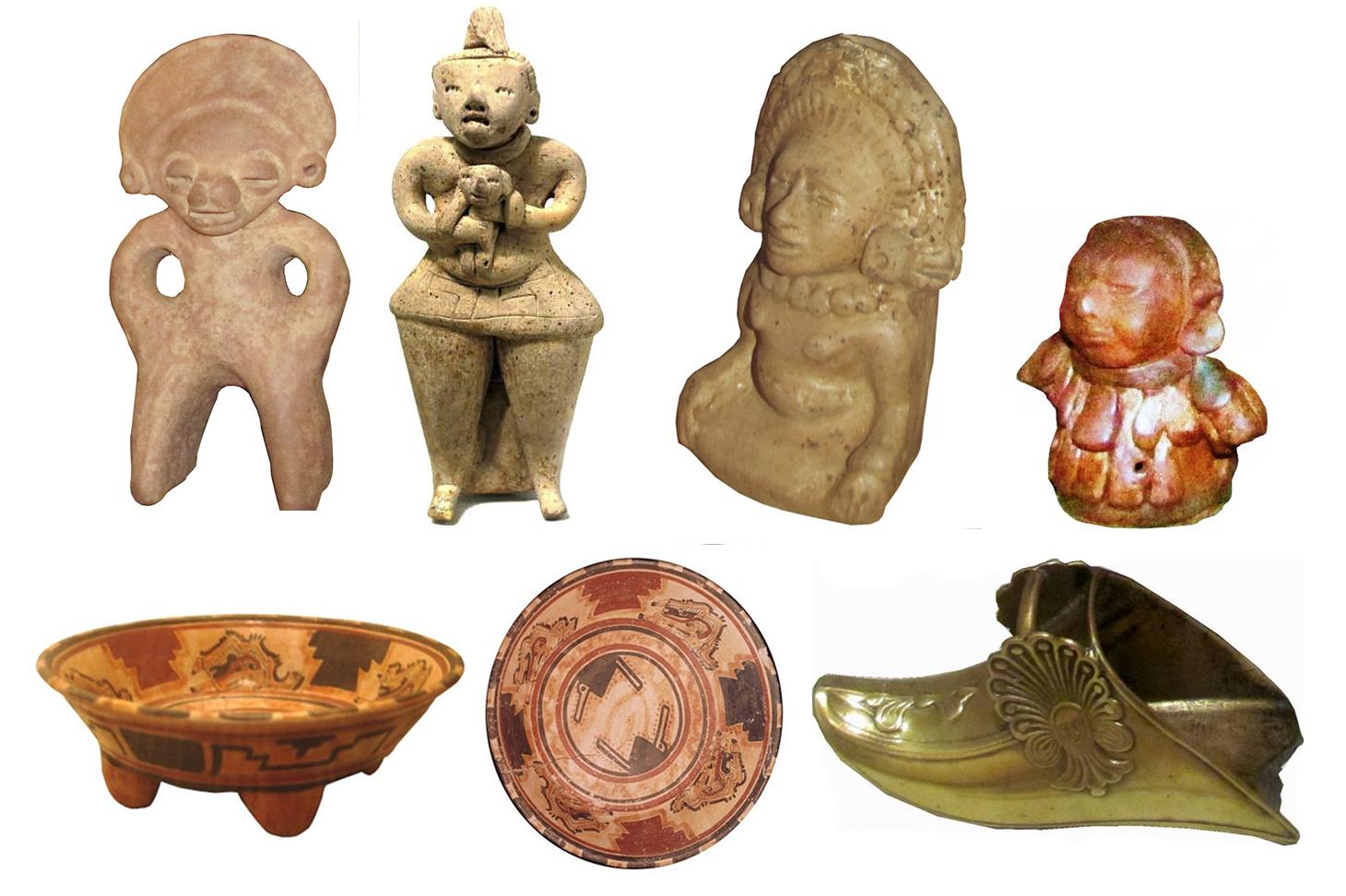 Las figurillas antropomorfas, pito flauta, cuenco de cerámica y estribo de bronce fueron las primeras piezas que los trabajadores del museo detectaron que se habían extraviado. Imágenes cortesía de la Secultura.