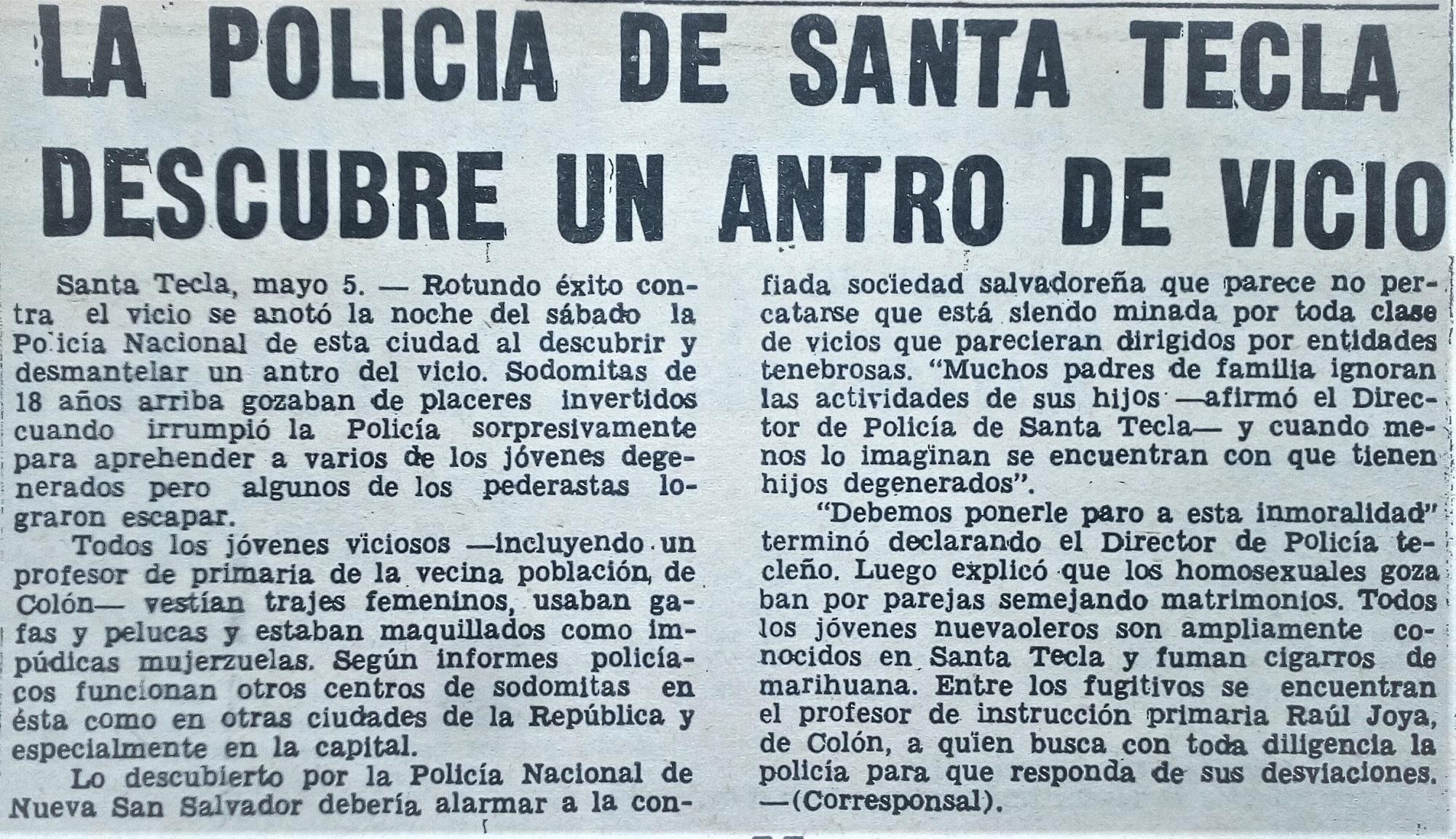 La Prensa Gráfica, San Salvador, 5 de mayo de 1969.