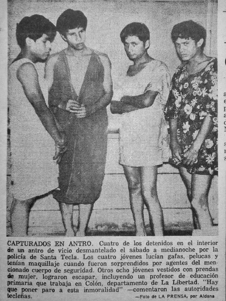 Fuente: Aldana, “Capturados en antro”, La Prensa Gráfica, San Salvador, 5 de mayo de 1969.