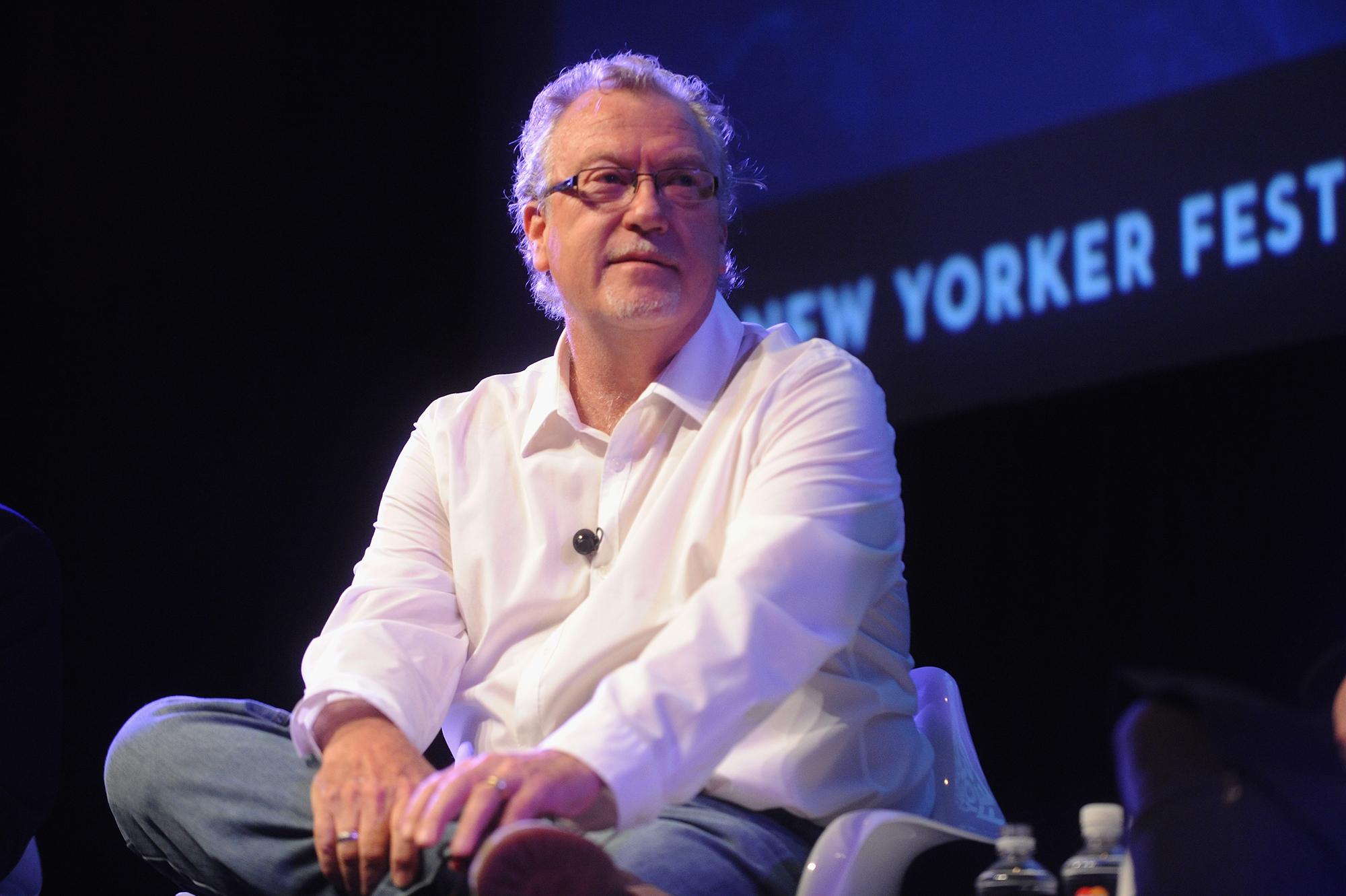 NEW YORK, NY - OCTOBER 12: Biographer Jon Lee Anderson speaks on stage at The Political Scene with Jon Lee Anderson, Steve Coll, Dexter Filkins and Robin Wright, moderated by Evan Osnos at MasterCard stage at SVA Theatre during The New Yorker Festival 2014 on October 12, 2014 in New York City. Brad Barket/Getty Images for the New Yorker/AFP