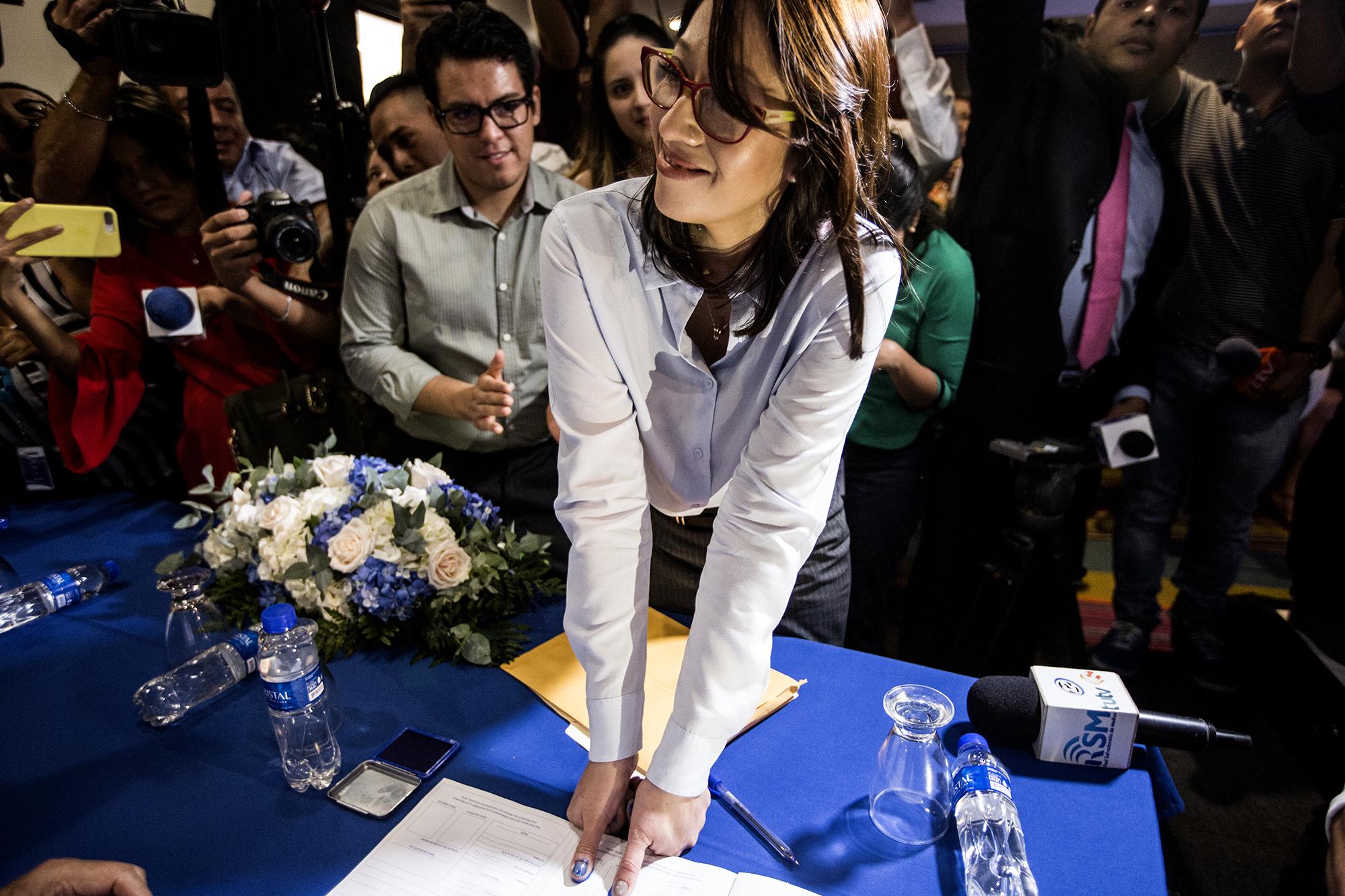 La economista Carmen Aída Lazo se inscribió en el PCN para participar en las elecciones presidenciales del 2019 como candidata a vicepresidente en la coalición ARENA, PCN, DS y PDC. Foto Fred Ramos.