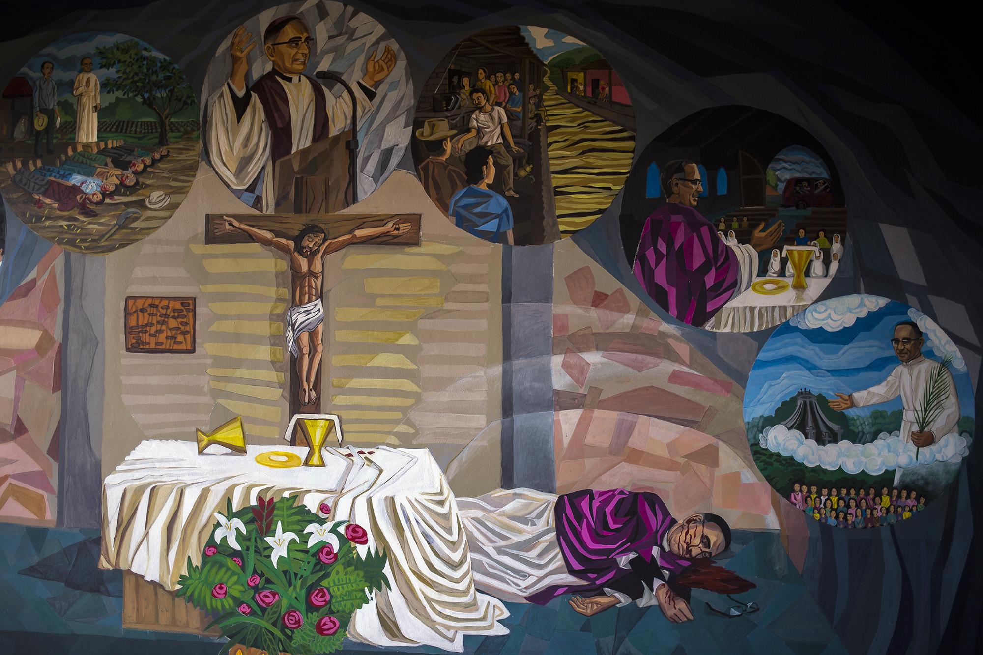 Mural realizado por el pintor ecuatoriano Óscar Naranjo, que retrata el asesinato de de monseñor Óscar Arnulfo Romero, el 24 de marzo de 1980. El cuadro está ubicado en la casa de retiro