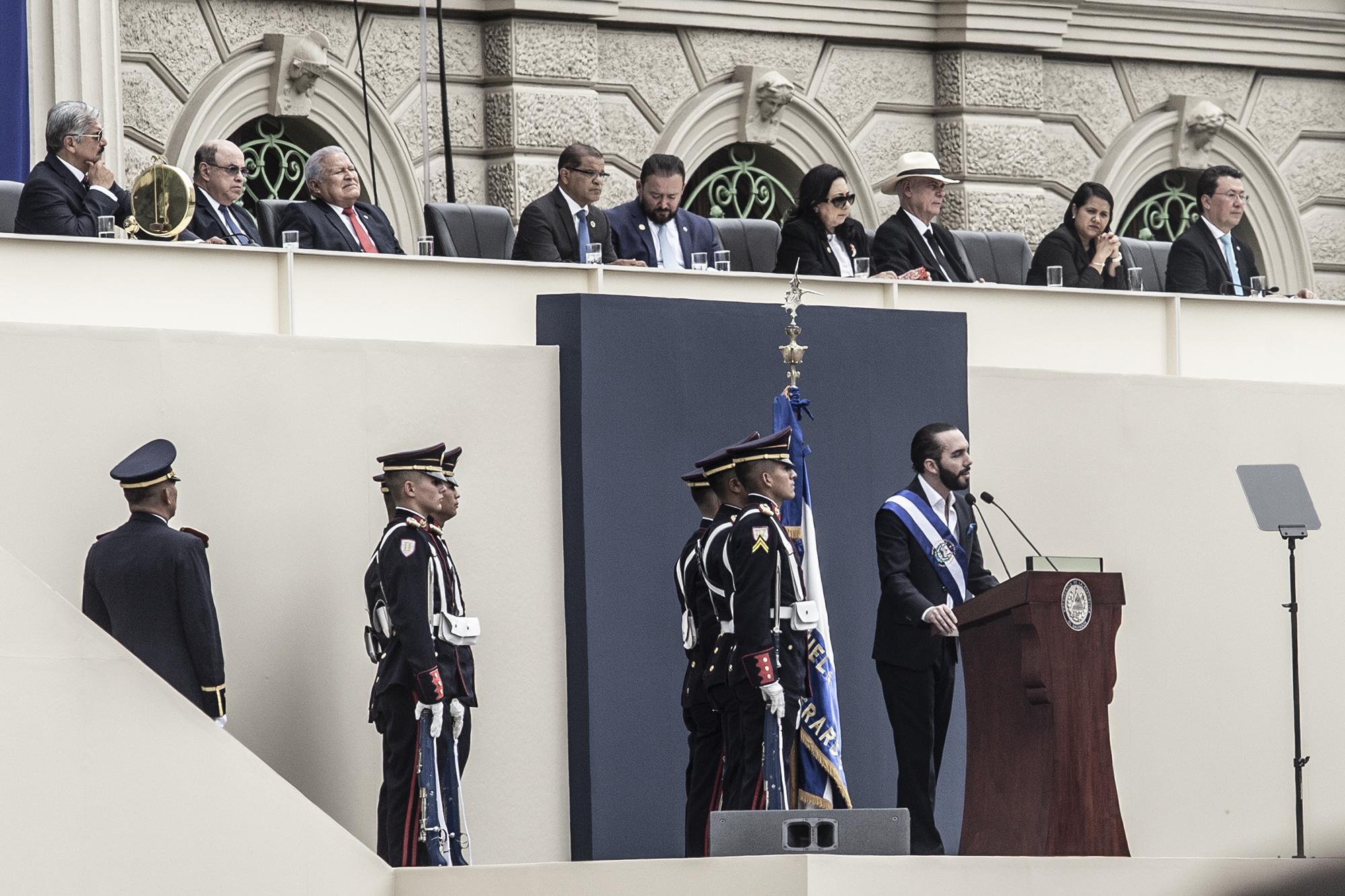 Nayib Bukele durante su primer discurso como presidente de El Salvador. 