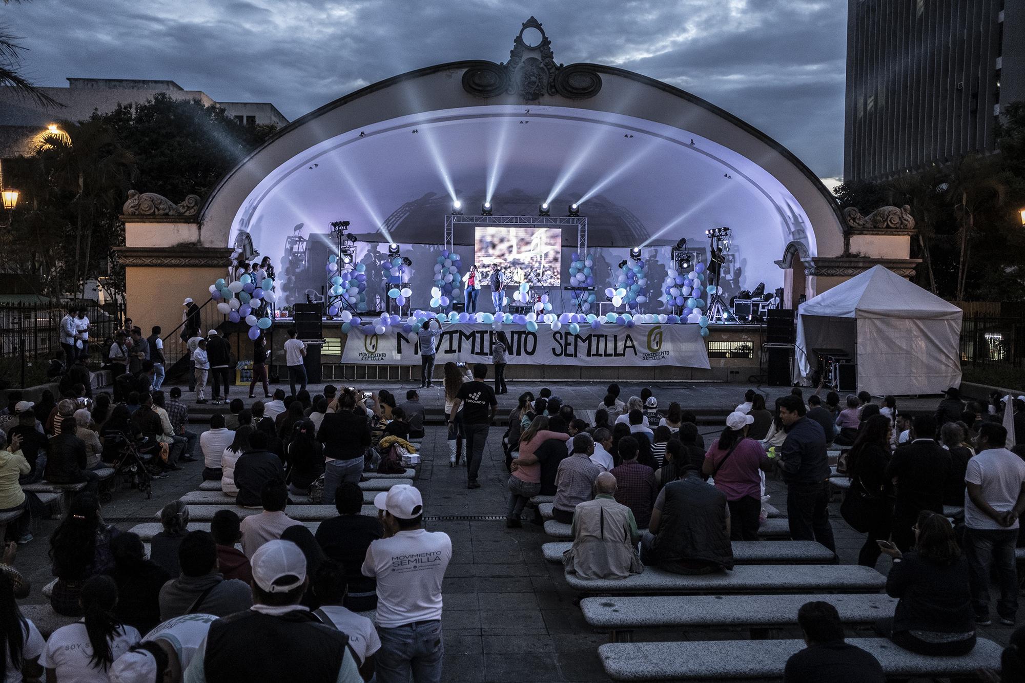 El miércoles 12 de junio de 2019 el Movimiento Semilla hizo cierre de campaña en la Plaza Constitución, Ciudad de Guatemala. Foto: Carlos Barrera