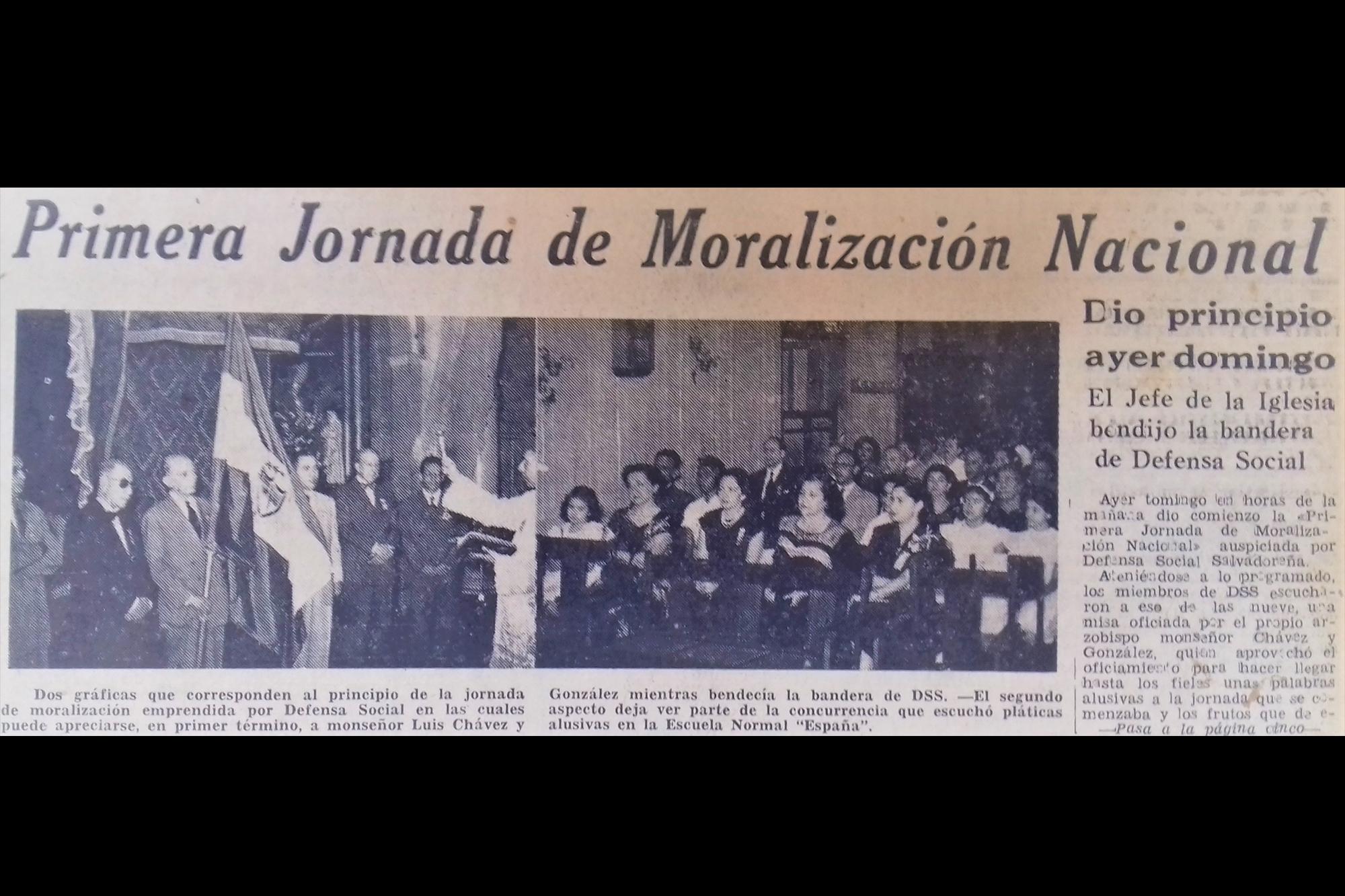 Inauguración de la I Jornada de Moralización Nacional. Diario Latino, 03 de noviembre de 1952.