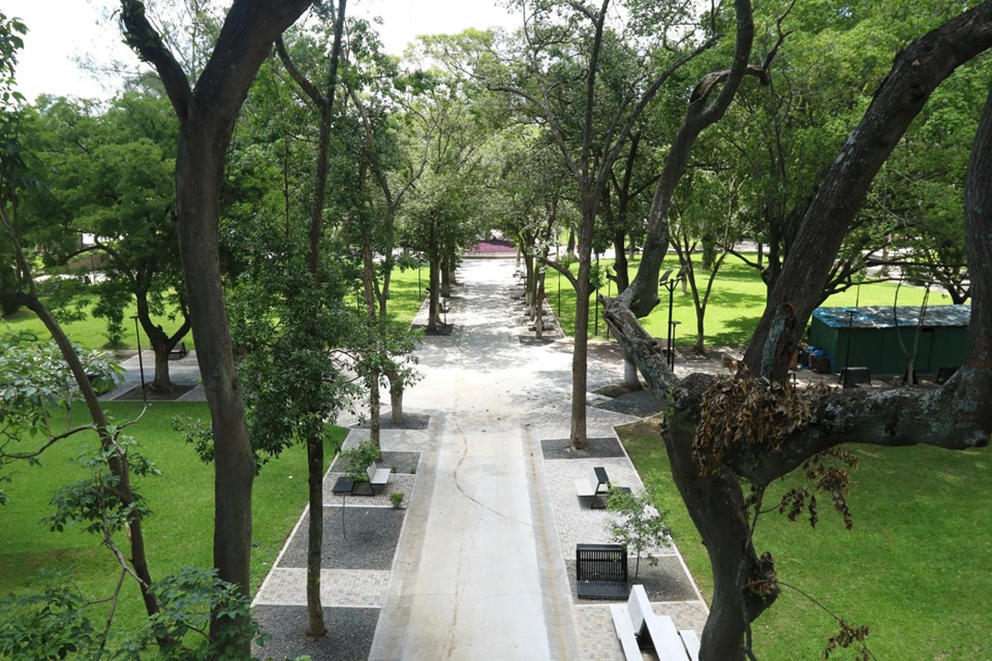 Vista panorámica del remozado Parque Cuscatlán. Foto tomada de la cuenta de Facebook de Glasswing El Salvador.
