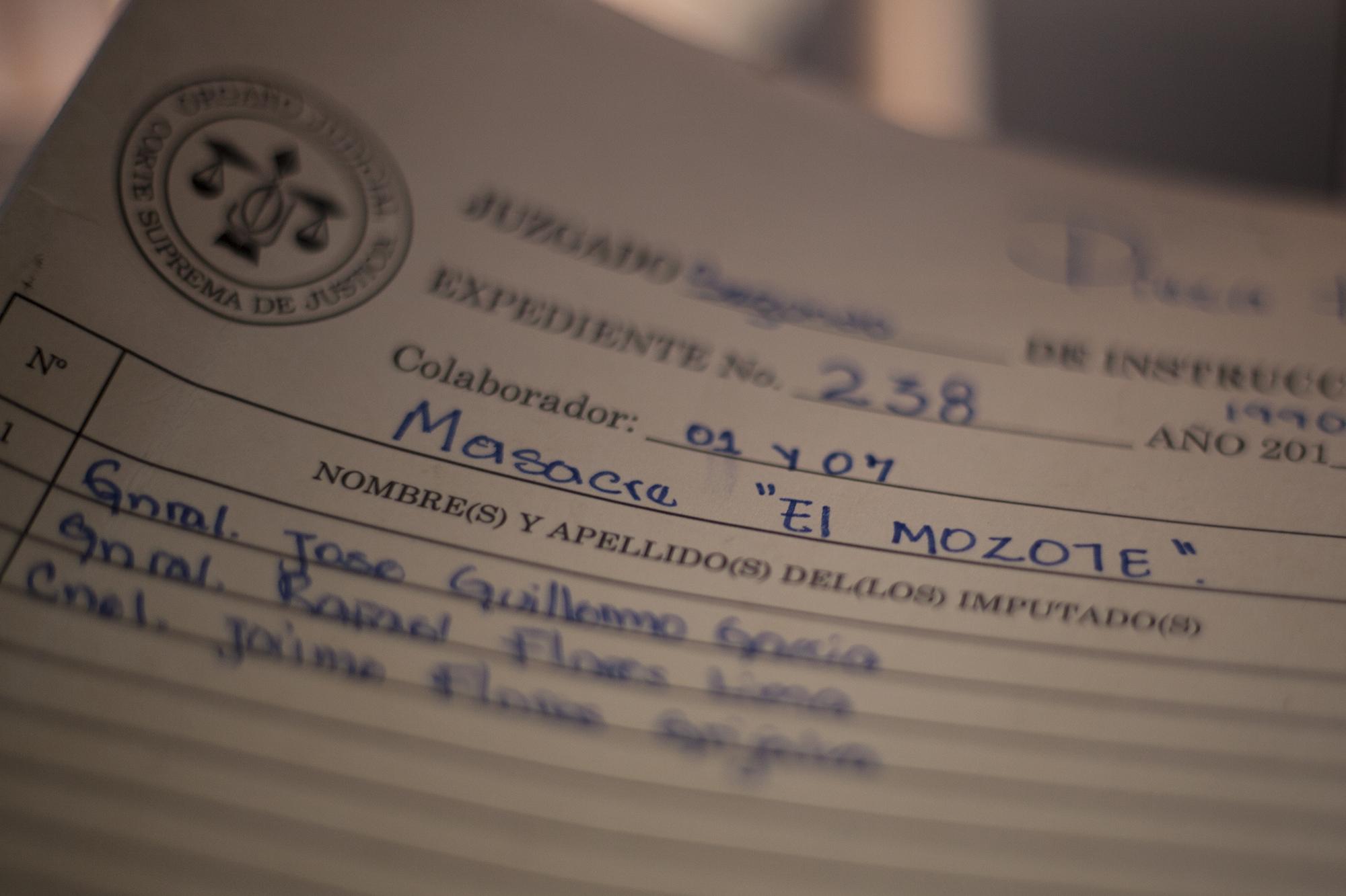 Archives on the Mozote massacre, in the San Francisco Gotera courthouse. Photo by El Faro